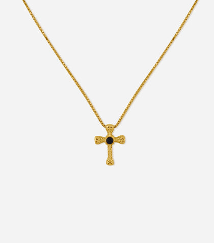 BRUNA The Label Necklace 18k Gold Vermeil / Black Onyx Fortuna Onyx Necklace