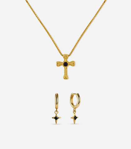 BRUNA The Label Sets 18k Gold Vermeil / Onyx Fortuna Onyx Set