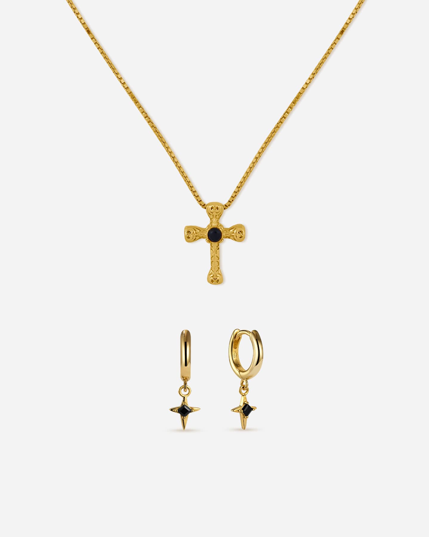 BRUNA The Label Sets 18k Gold Vermeil / Onyx Fortuna Onyx Set