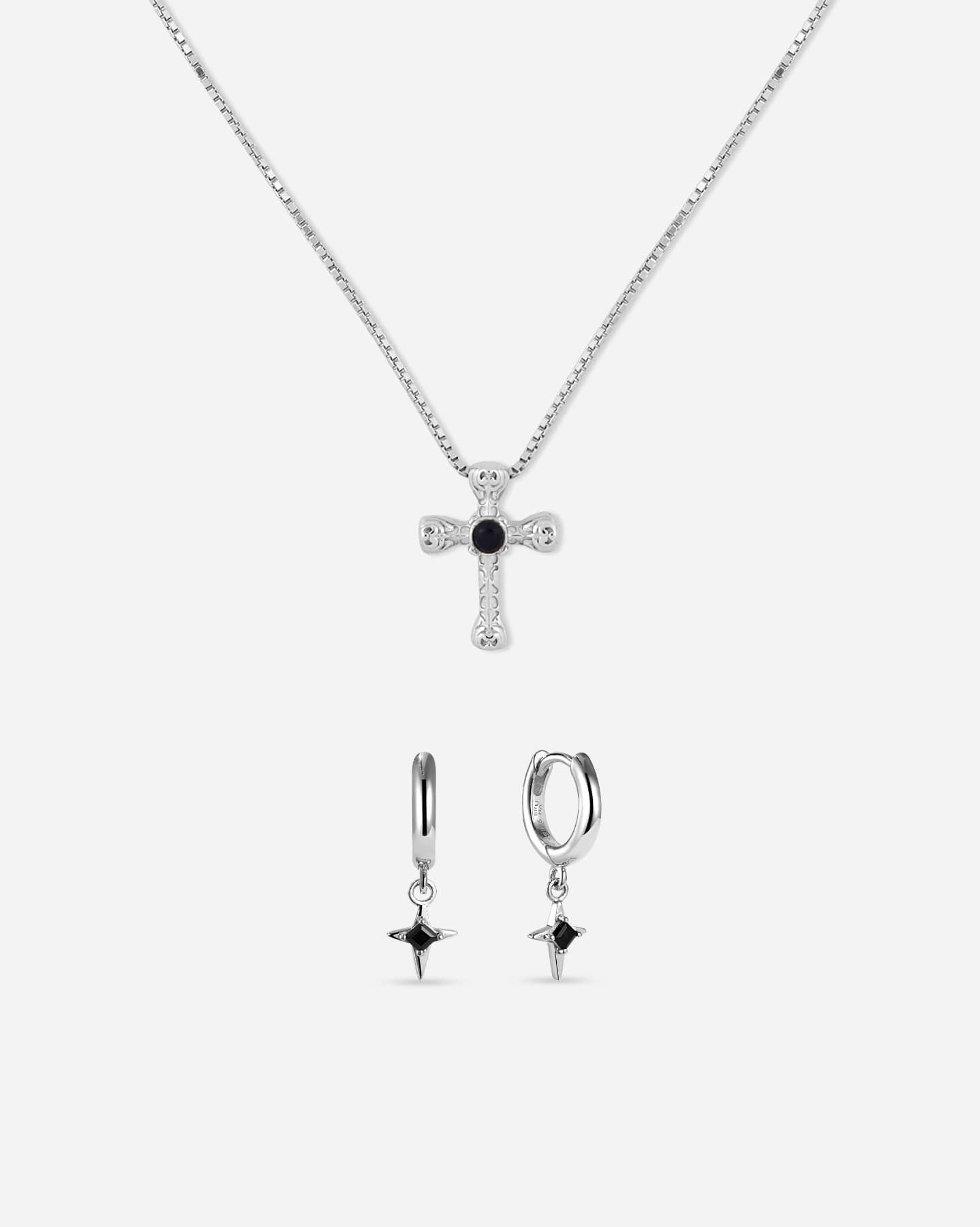 BRUNA The Label Sets 925 Sterling Silber / Onyx Fortuna Onyx Set