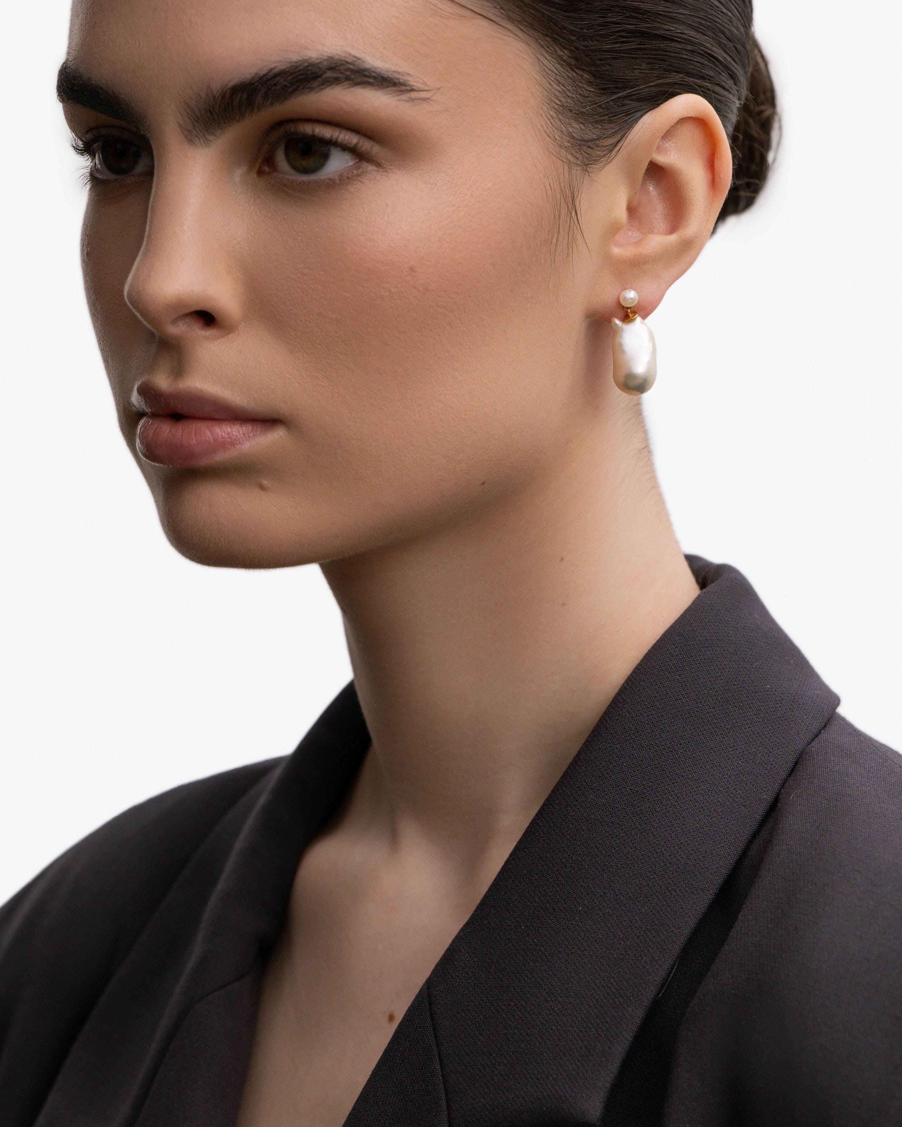 Bruna The Label Earrings 14k Massivgold / Perlen Genova 14k Gold Earrings