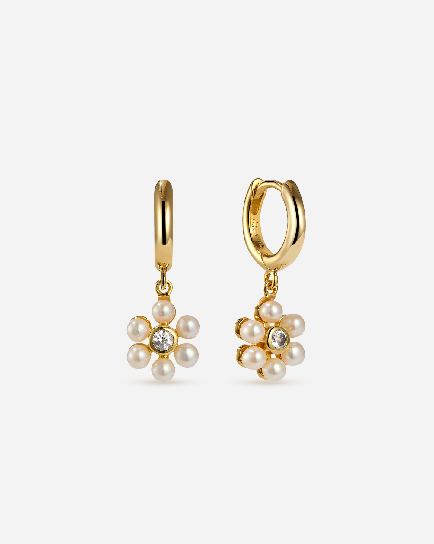 BRUNA The Label Earrings 18k Gold Vermeil / Topaz Gironde Topaz Mini Hoops