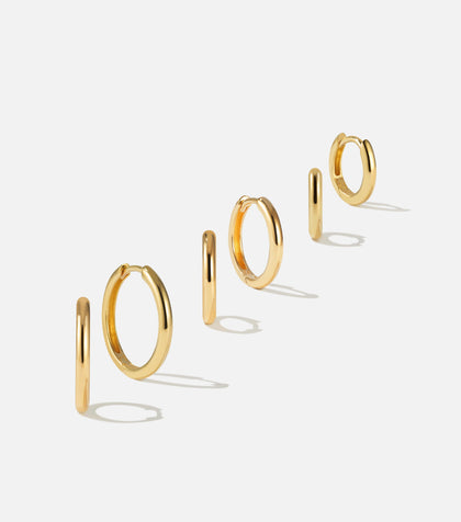 BRUNA The Label Sets 18k Gold Vermeil Isola Hoops Trio Set