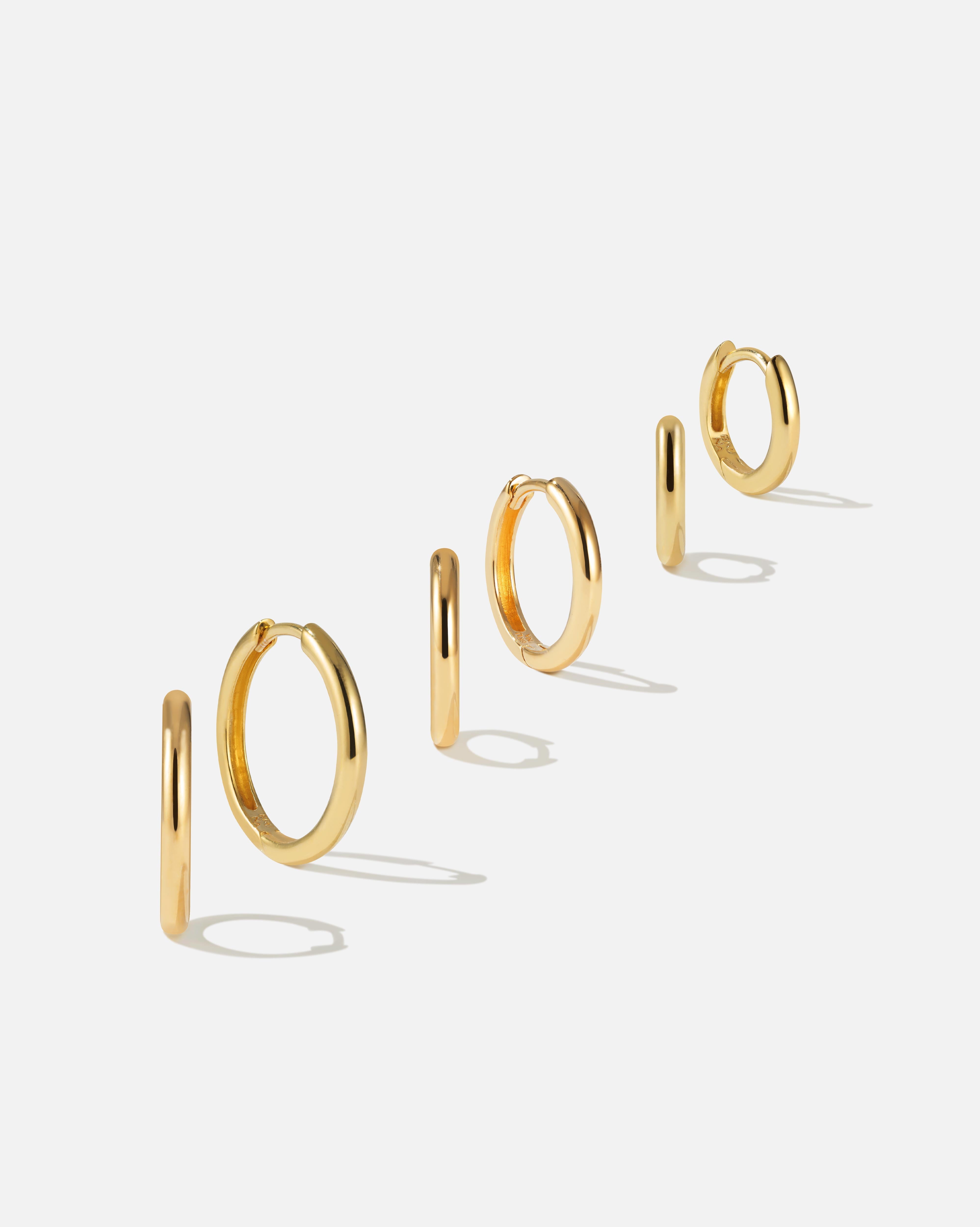 BRUNA The Label Sets 18k Gold Vermeil Isola Hoops Trio Set