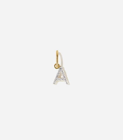 BRUNA The Label Charm A / 14k Massivgold / Laborgezüchtete Diamanten Lab-Grown Diamond Letter Charm