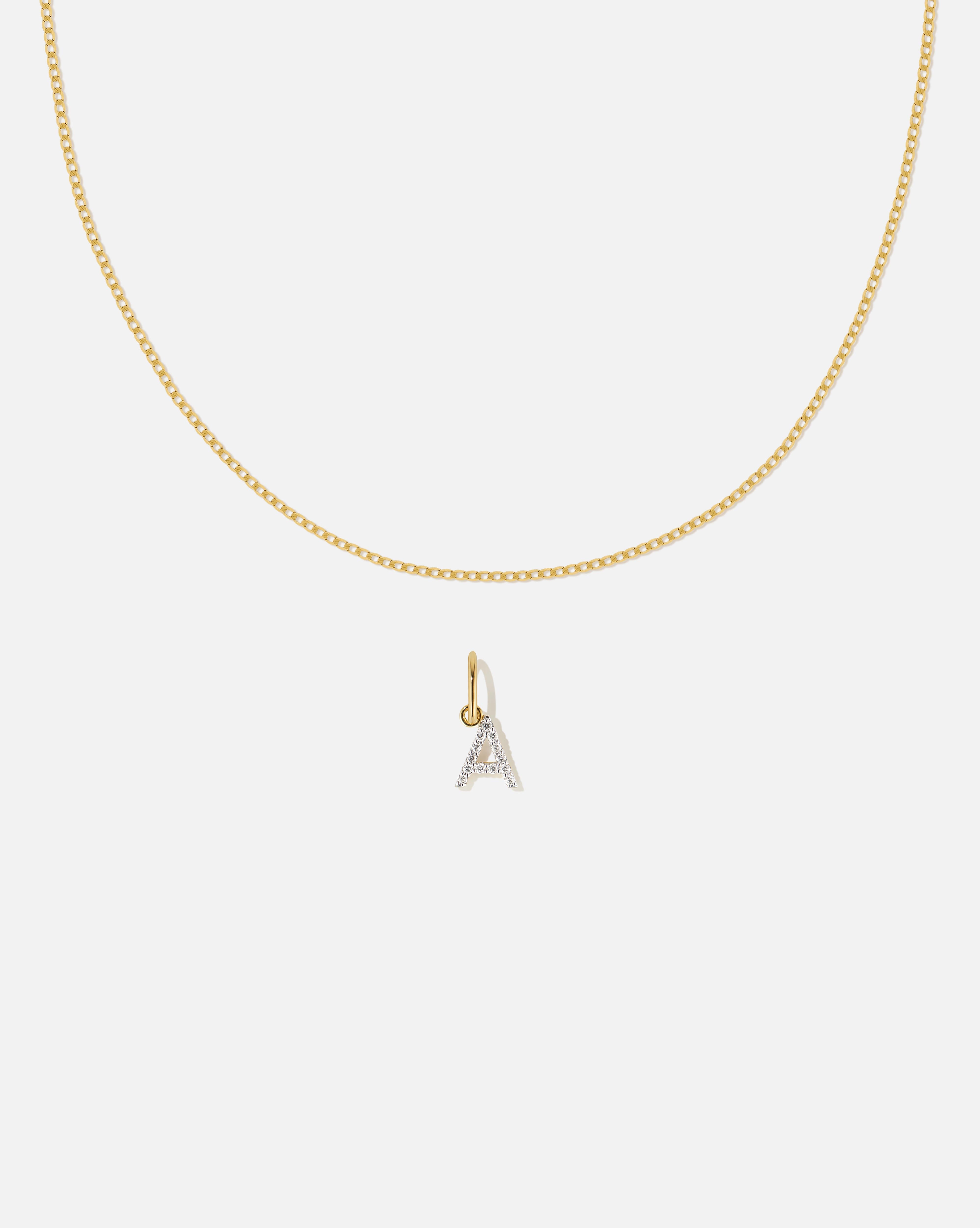 BRUNA The Label Sets A / 14k Massivgold / Laborgezüchtete Diamanten Lab-Grown Diamond Letter and Lyon Necklace Set