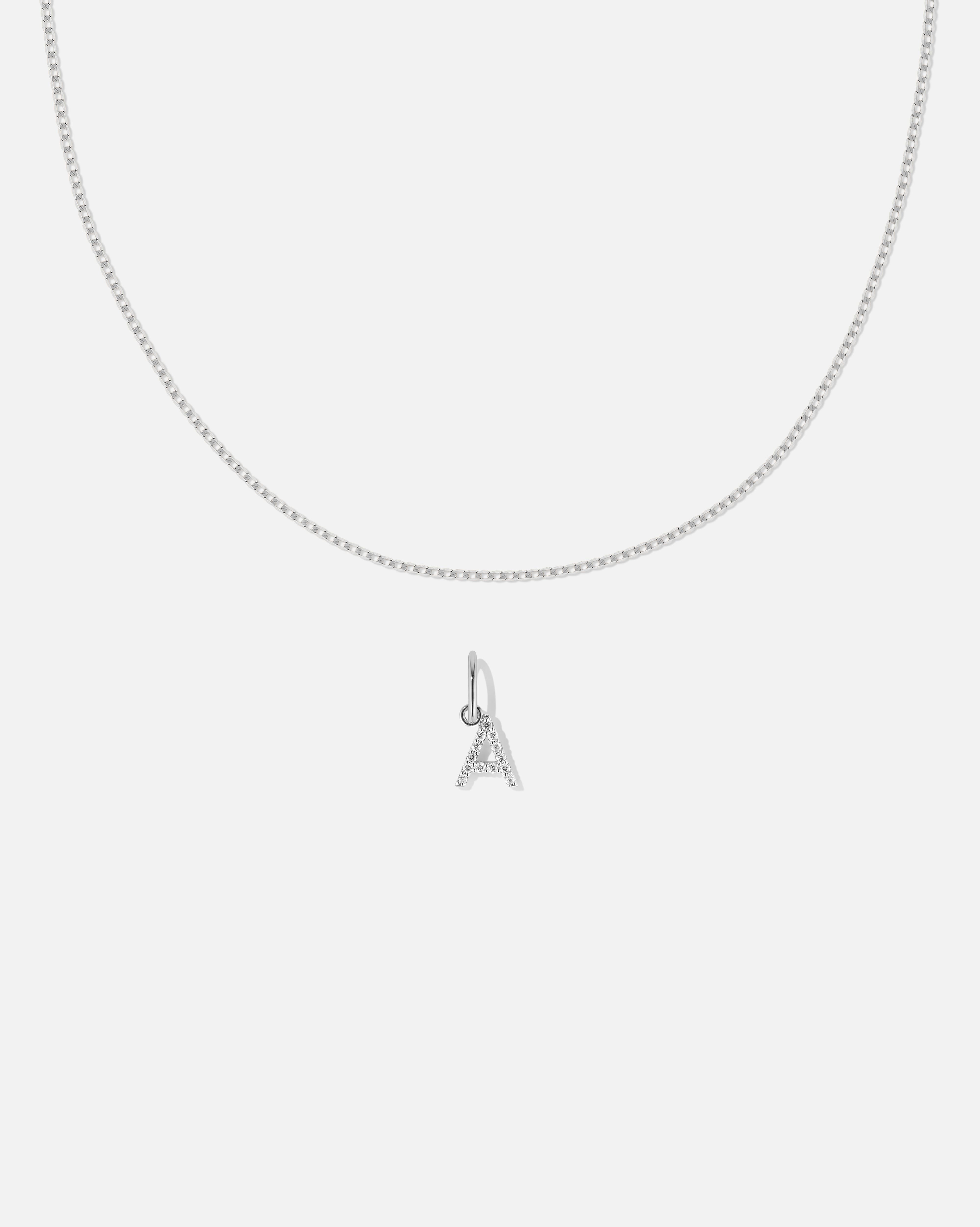 BRUNA The Label Sets A / 14k Weißgold / Laborgezüchtete Diamanten Lab-Grown Diamond Letter and Lyon Necklace Set