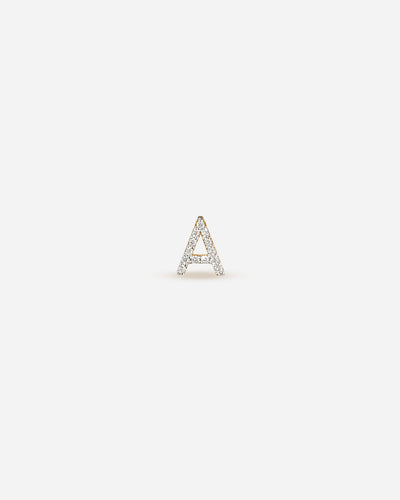Lab-Grown Diamond Letter Stud