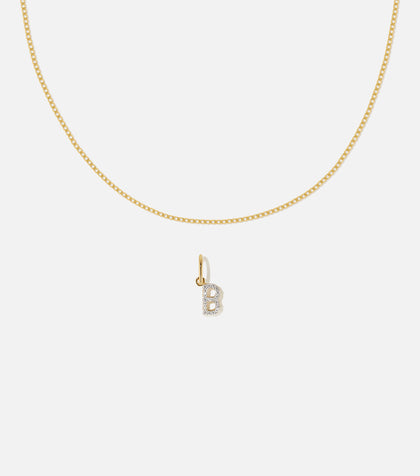 BRUNA The Label Sets B / 14k Massivgold / Laborgezüchtete Diamanten Lab-Grown Diamond Letter and Lyon Necklace Set