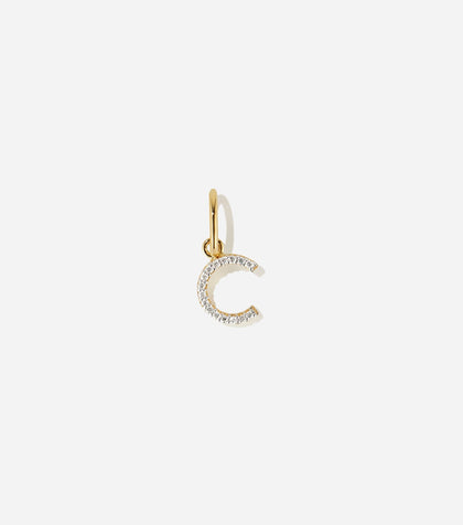 BRUNA The Label Charm C / 14k Massivgold / Laborgezüchtete Diamanten Lab-Grown Diamond Letter Charm