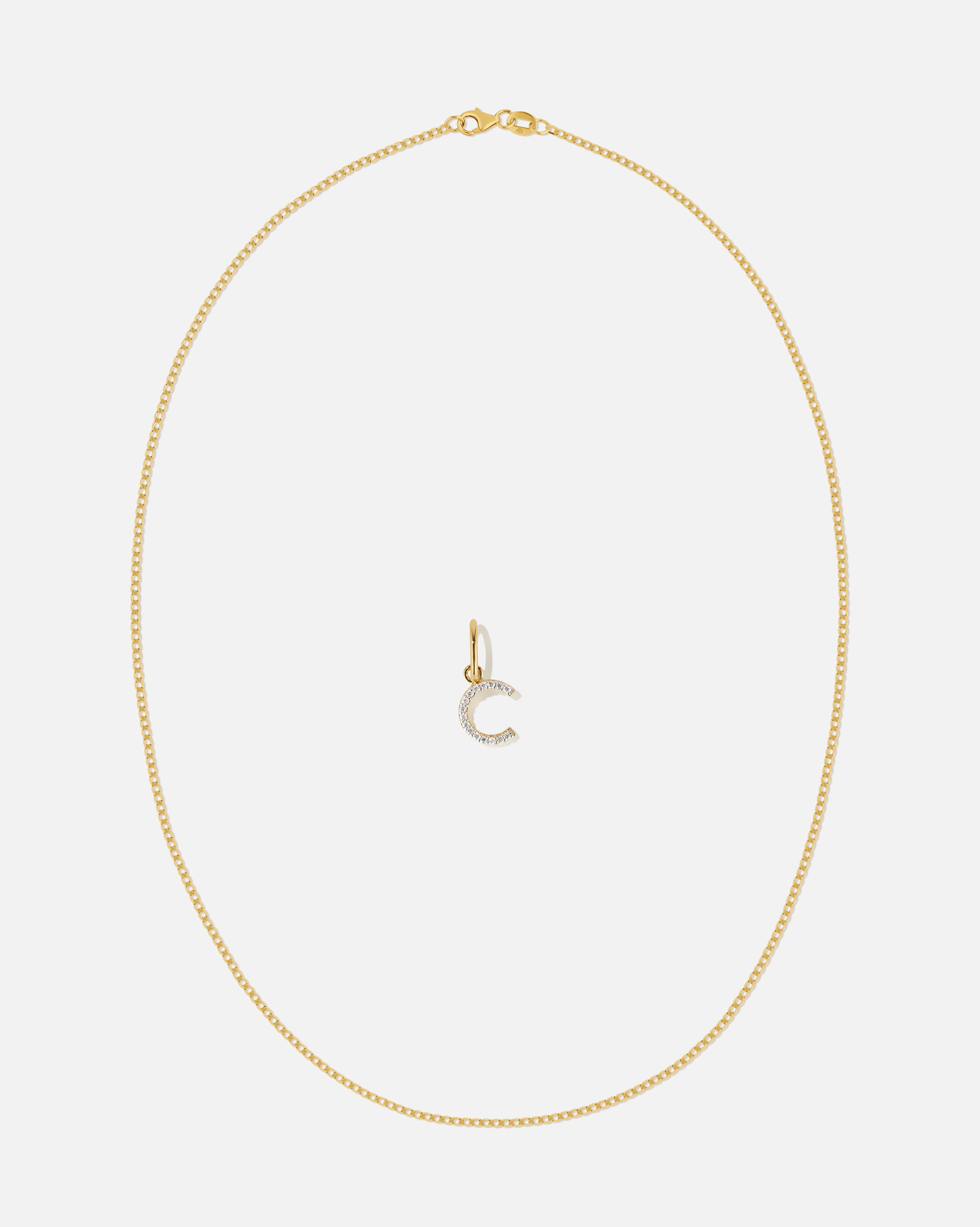 BRUNA The Label Sets Lab-Grown Diamond Letter and Lyon Necklace Set