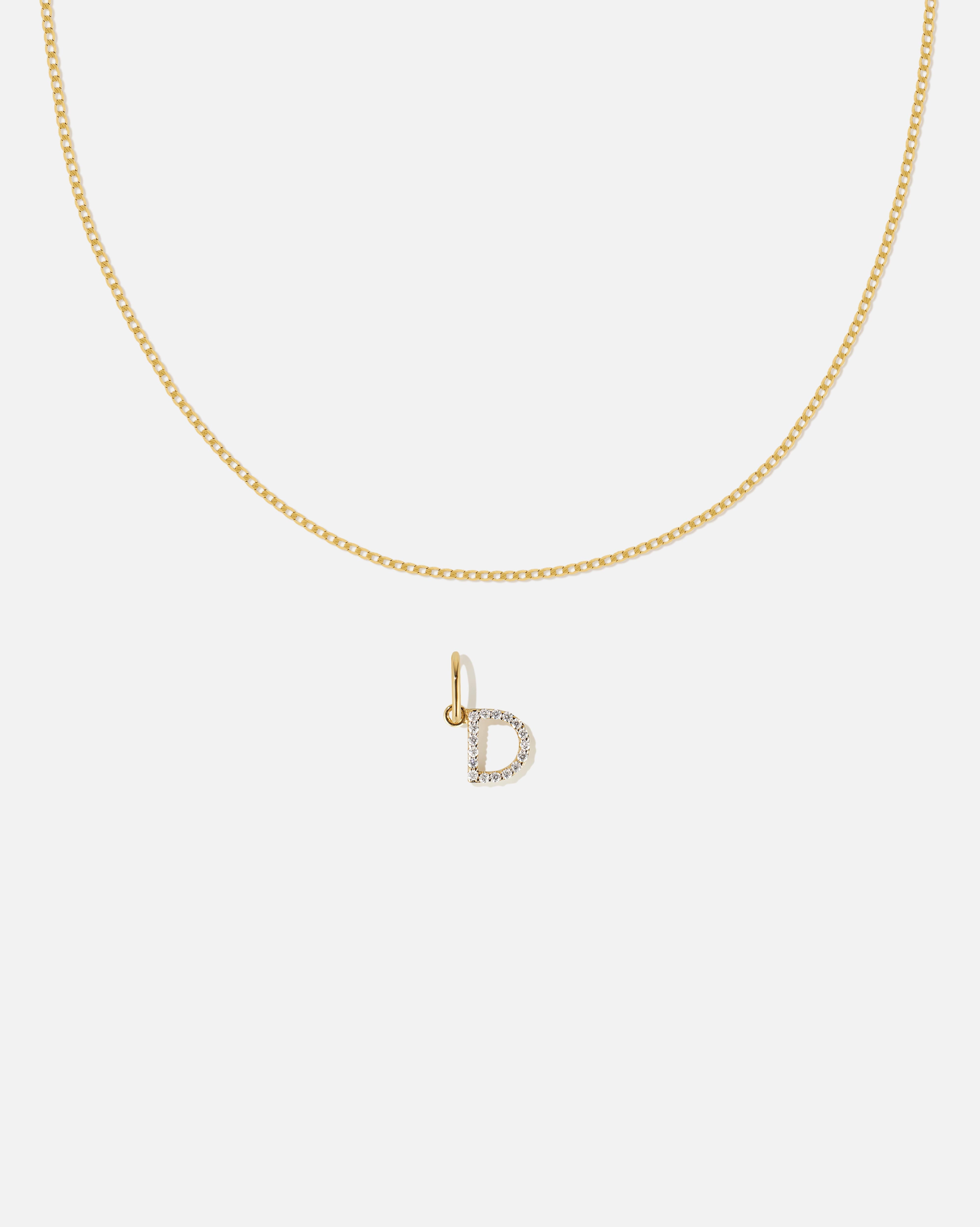 BRUNA The Label Sets D / 14k Massivgold / Laborgezüchtete Diamanten Lab-Grown Diamond Letter and Lyon Necklace Set