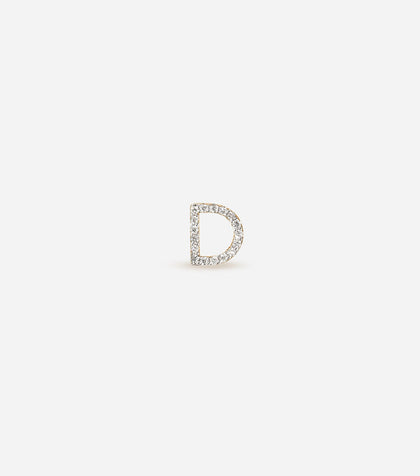BRUNA The Label Earrings D / 14k Massivgold / Laborgezüchtete Diamanten Lab-Grown Diamond Letter Stud