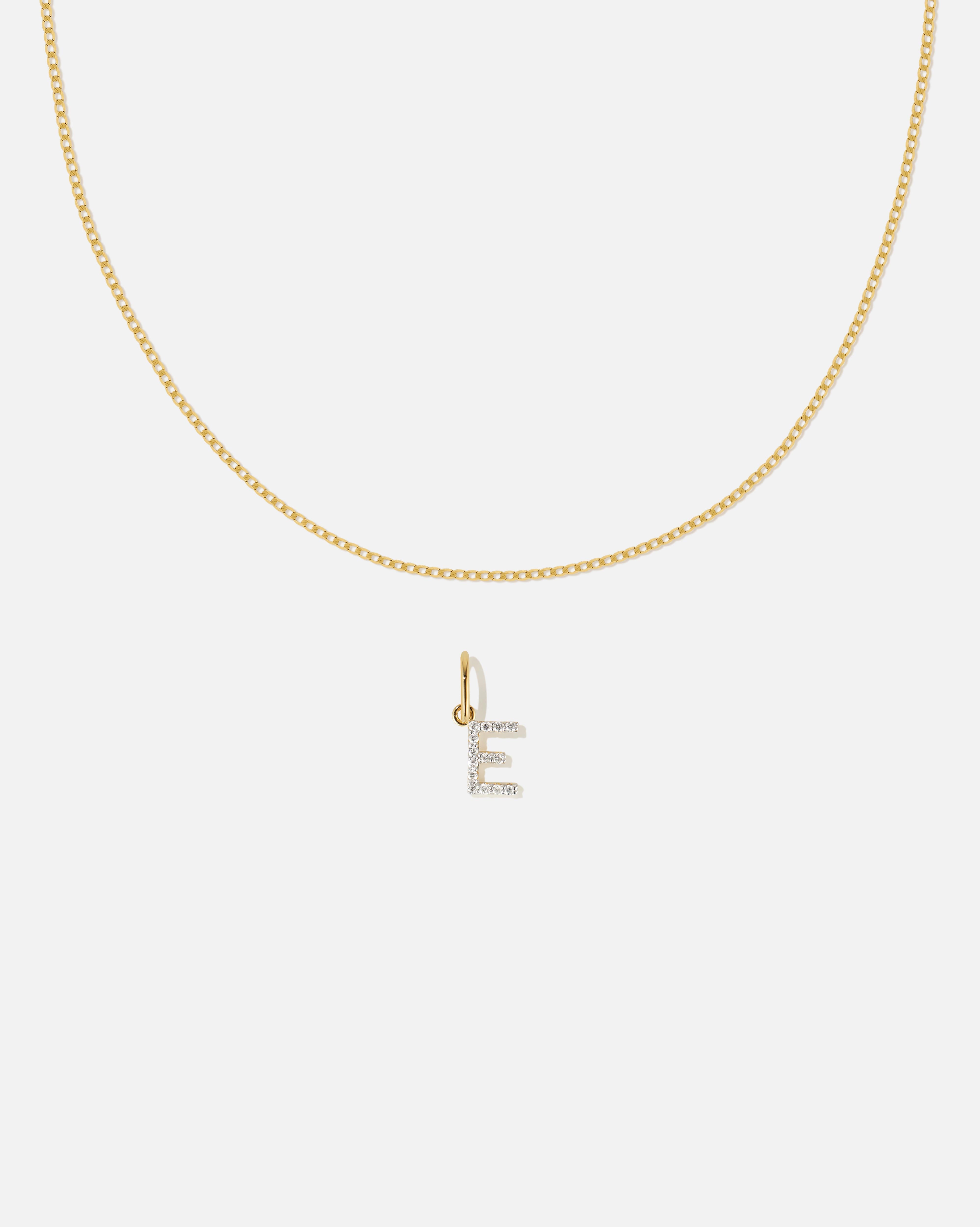 BRUNA The Label Sets E / 14k Massivgold / Laborgezüchtete Diamanten Lab-Grown Diamond Letter and Lyon Necklace Set