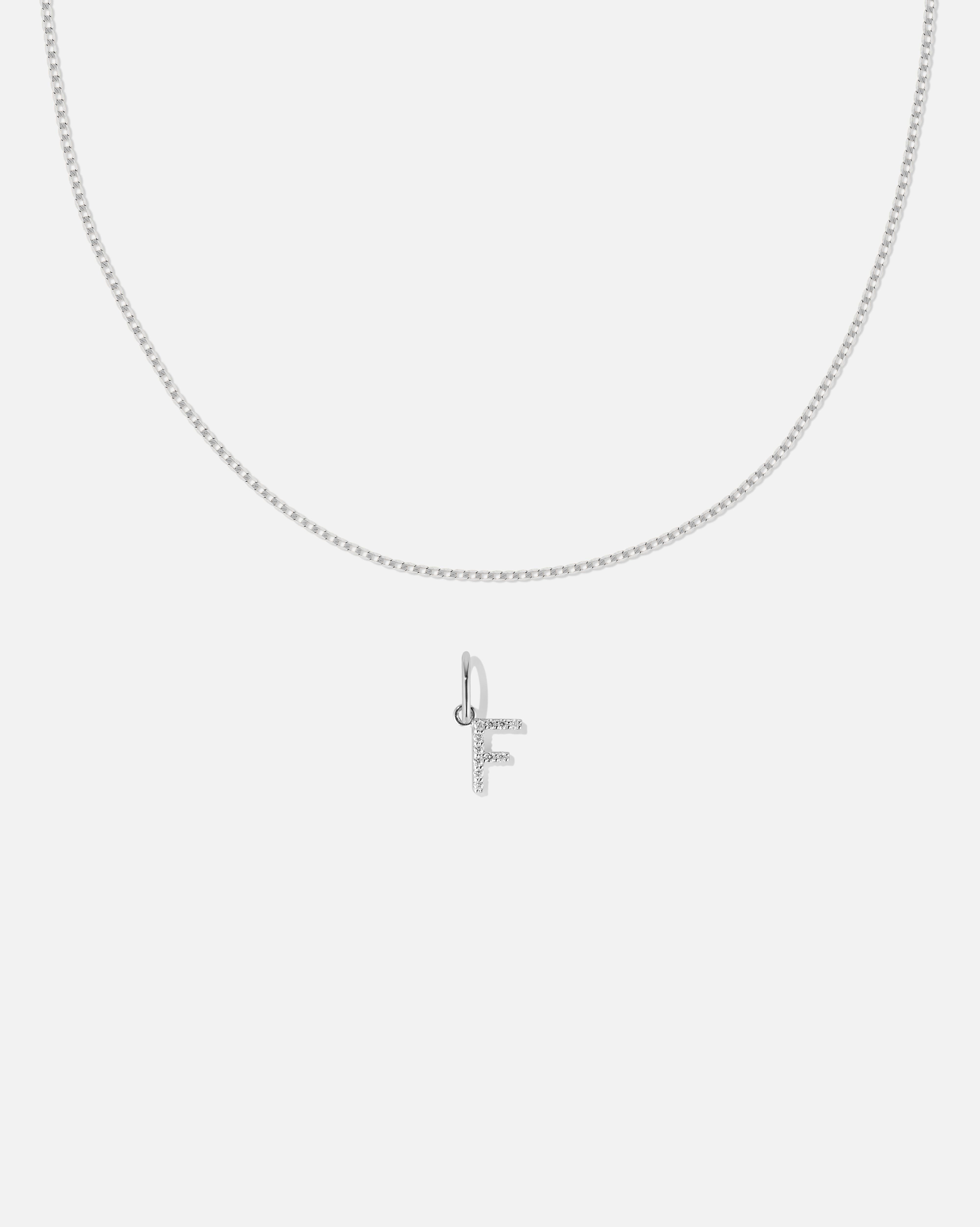 BRUNA The Label Sets F / 14k Weißgold / Laborgezüchtete Diamanten Lab-Grown Diamond Letter and Lyon Necklace Set