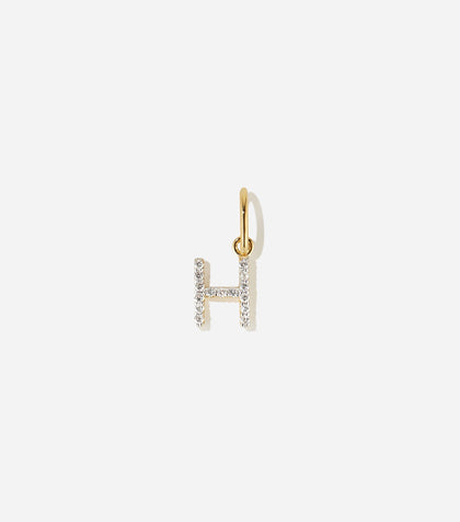 BRUNA The Label Charm H / 14k Massivgold / Laborgezüchtete Diamanten Lab-Grown Diamond Letter Charm