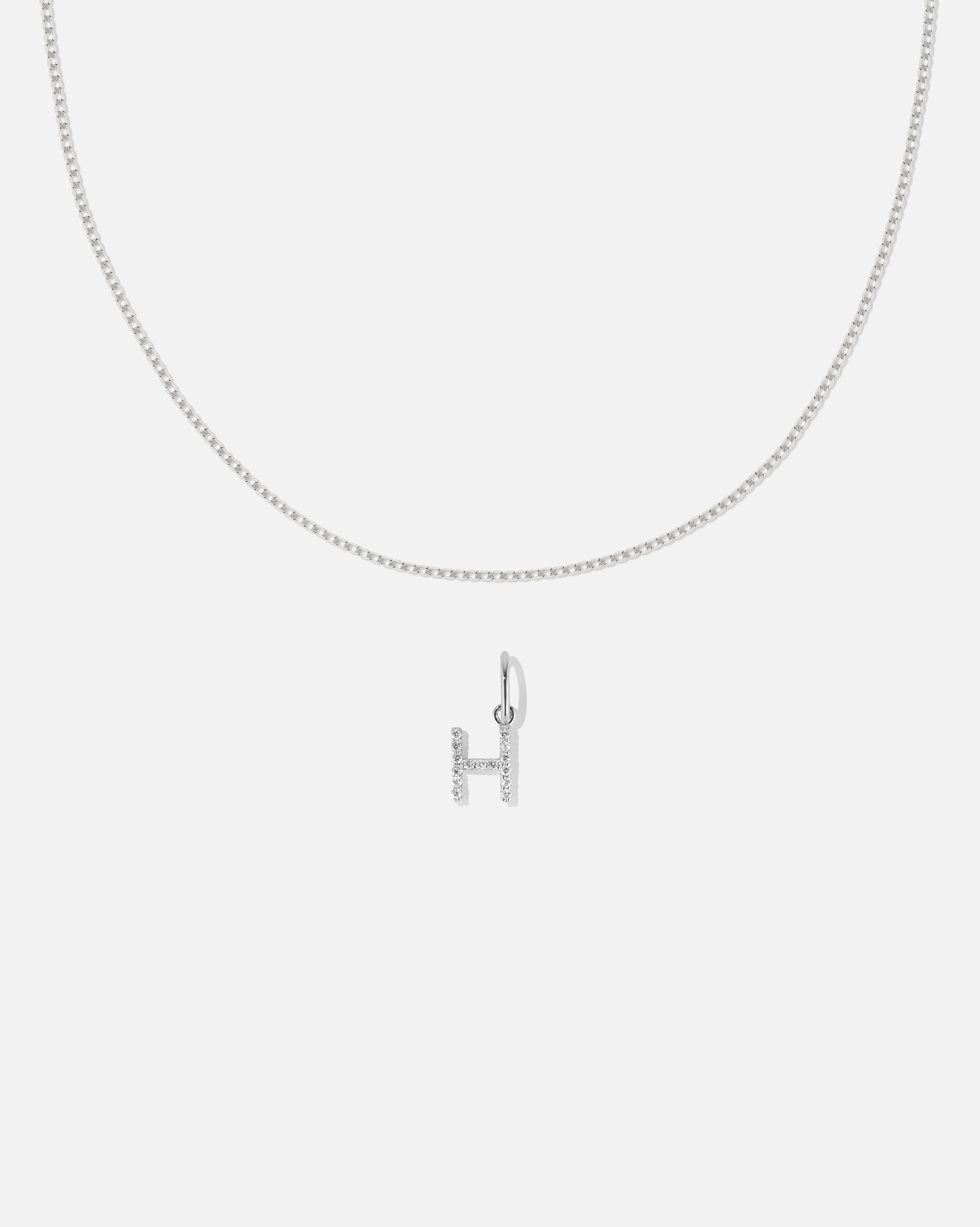 BRUNA The Label Sets H / 14k Weißgold / Laborgezüchtete Diamanten Lab-Grown Diamond Letter and Lyon Necklace Set