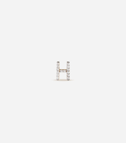 BRUNA The Label Earrings H / 14k Massivgold / Laborgezüchtete Diamanten Lab-Grown Diamond Letter Stud