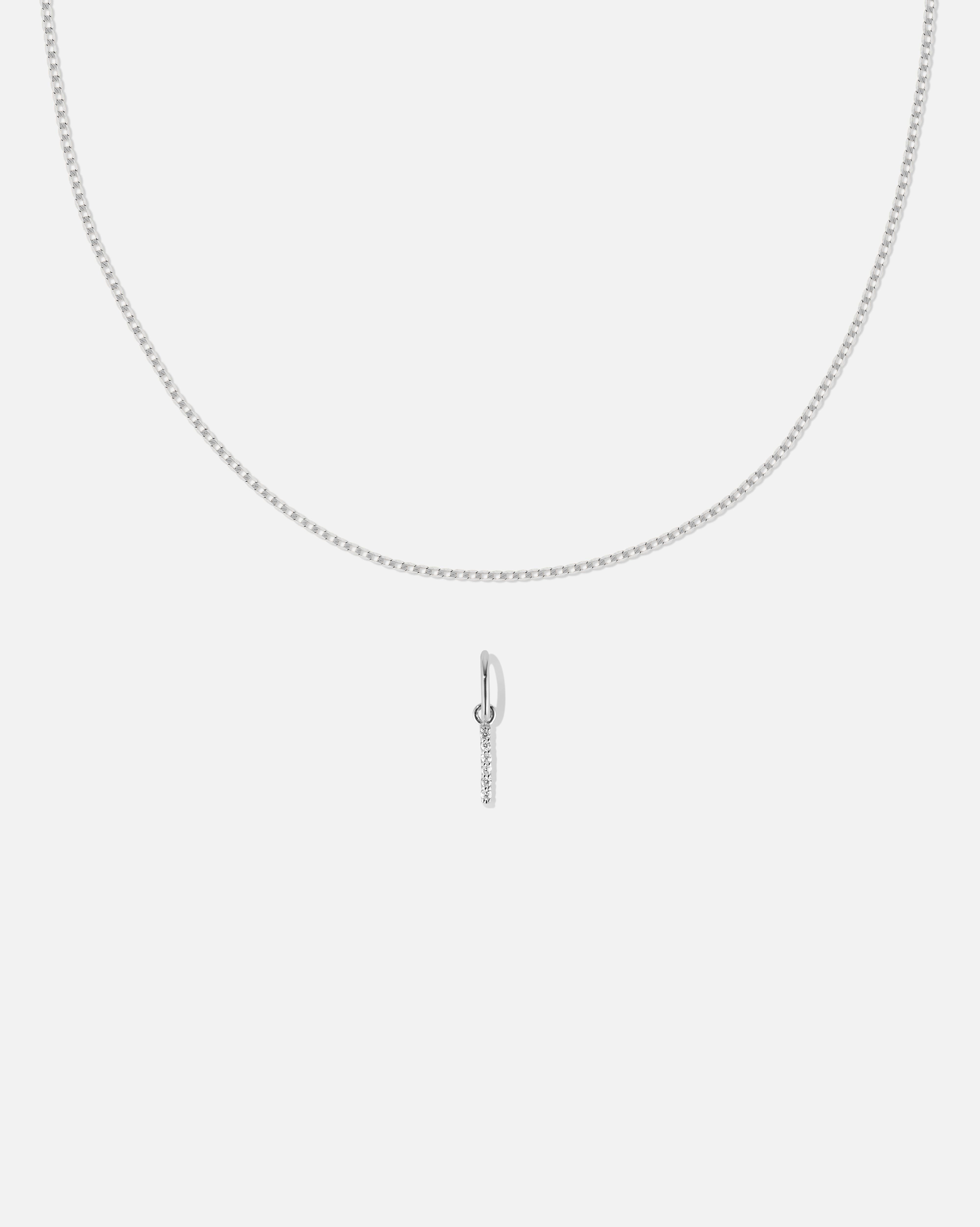 BRUNA The Label Sets I / 14k Weißgold / Laborgezüchtete Diamanten Lab-Grown Diamond Letter and Lyon Necklace Set