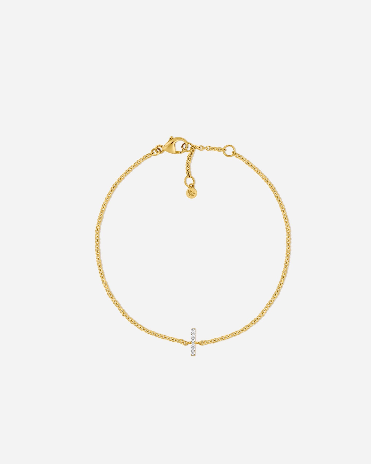 BRUNA The Label Bracelet I / 14k Massivgold / Laborgezüchtete Diamanten Lab-Grown Diamond Letter Bracelet