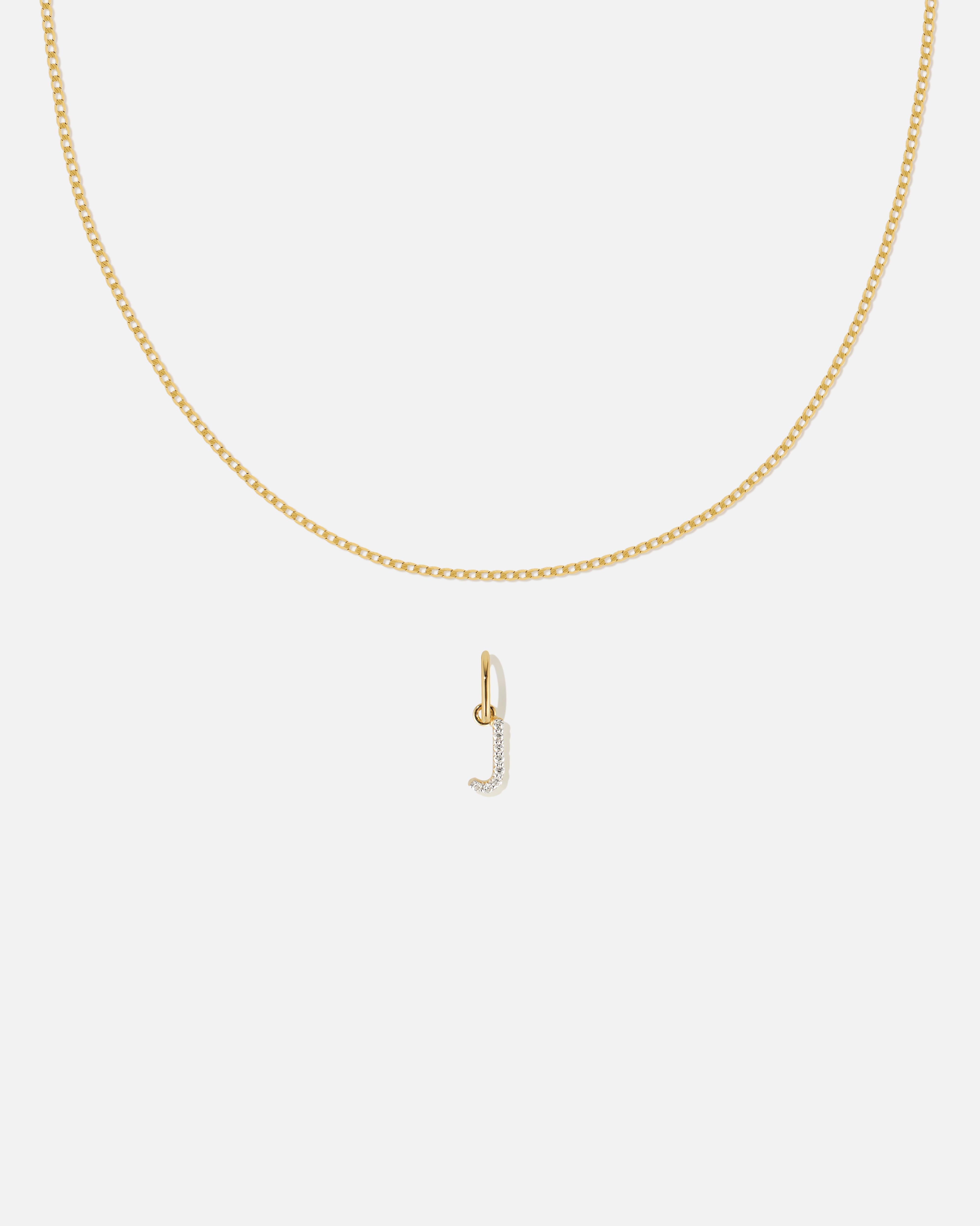 BRUNA The Label Sets J / 14k Massivgold / Laborgezüchtete Diamanten Lab-Grown Diamond Letter and Lyon Necklace Set