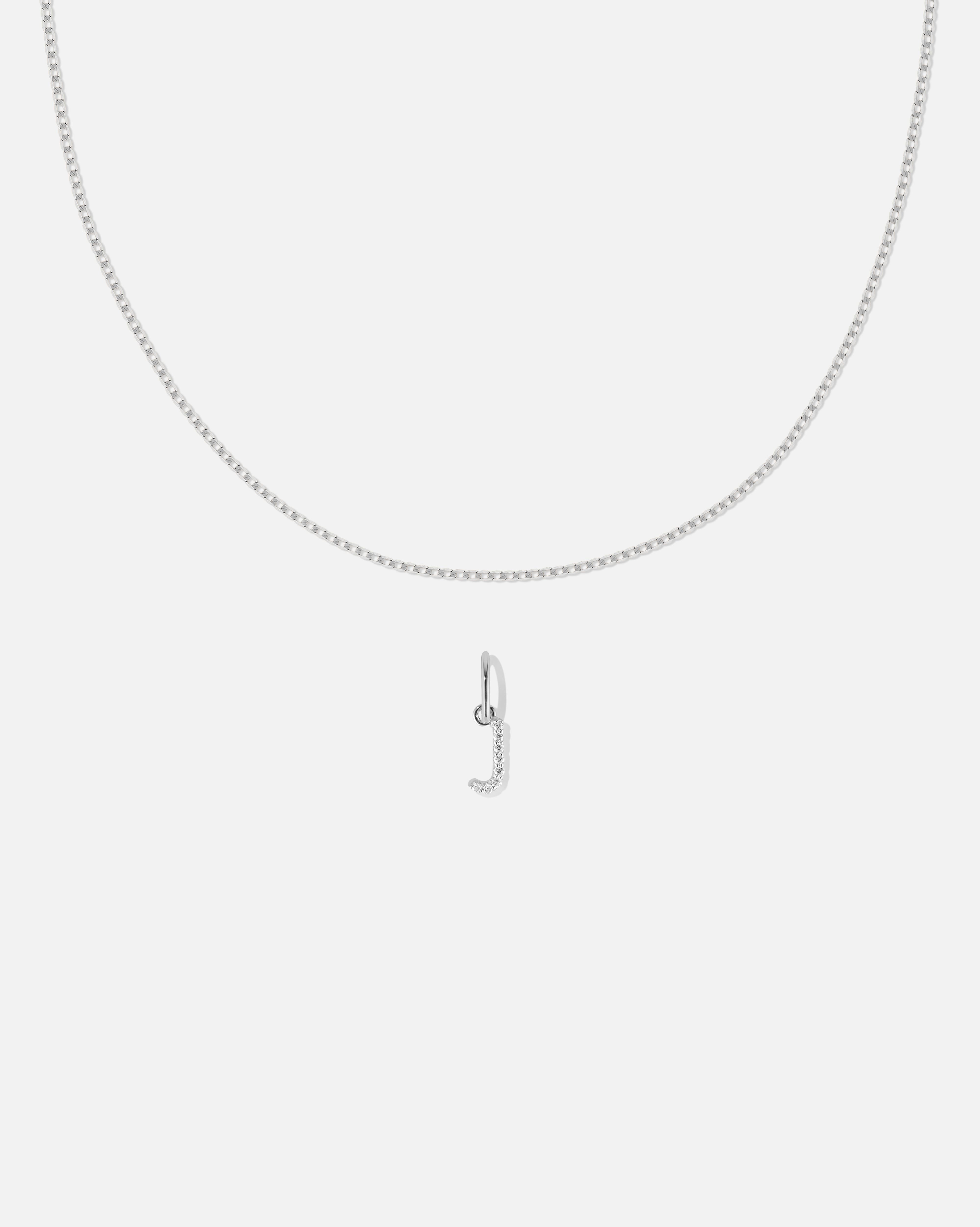 BRUNA The Label Sets J / 14k Weißgold / Laborgezüchtete Diamanten Lab-Grown Diamond Letter and Lyon Necklace Set