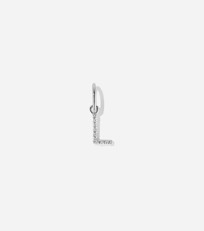 BRUNA The Label Charm L / 14k Weißgold / Laborgezüchtete Diamanten Lab-Grown Diamond Letter Charm