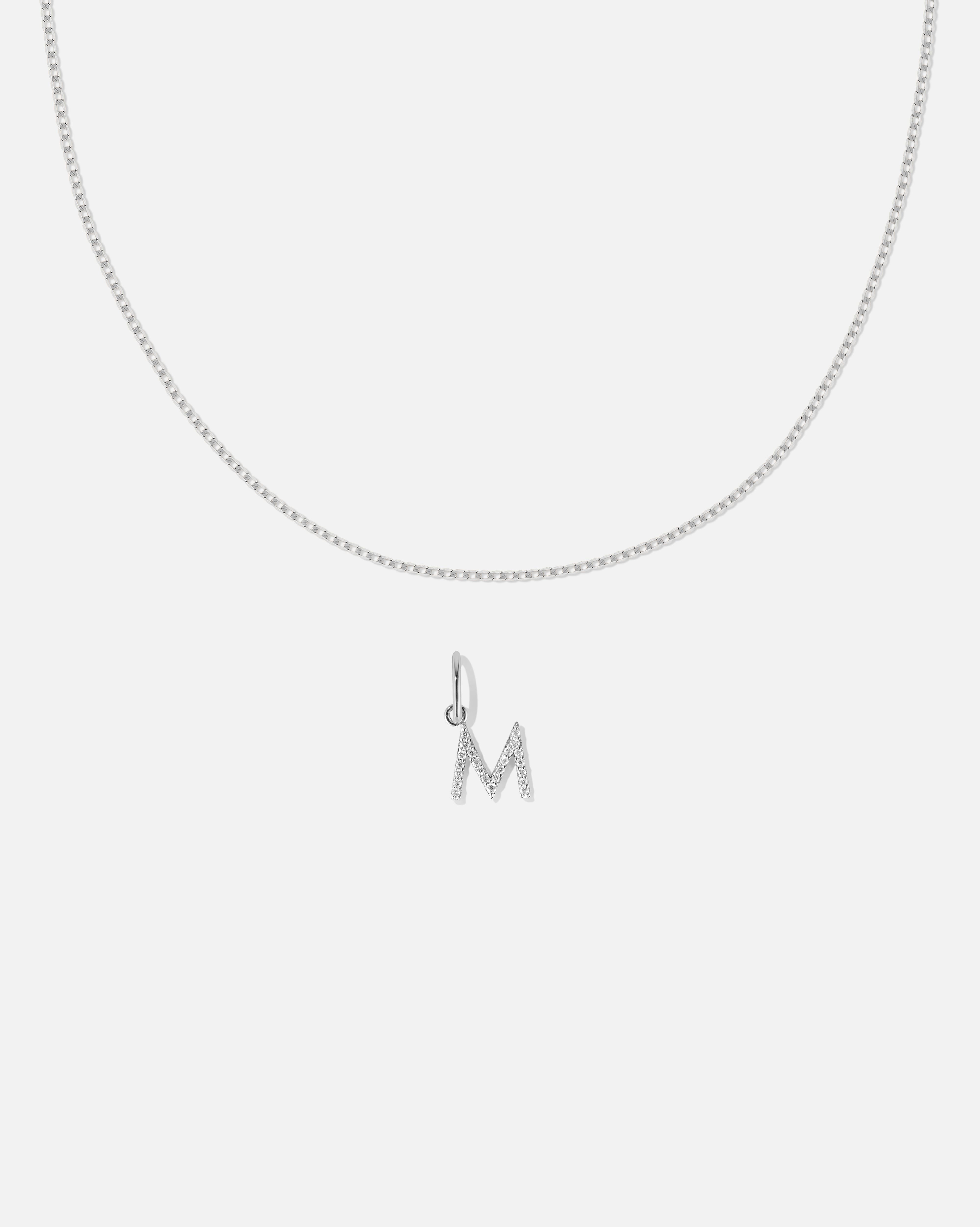 BRUNA The Label Sets M / 14k Weißgold / Laborgezüchtete Diamanten Lab-Grown Diamond Letter and Lyon Necklace Set