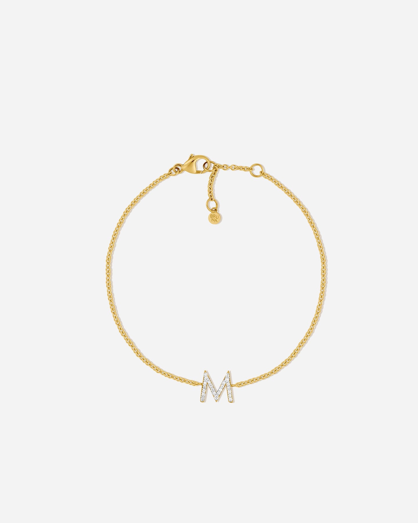 BRUNA The Label Bracelet M / 14k Massivgold / Laborgezüchtete Diamanten Lab-Grown Diamond Letter Bracelet