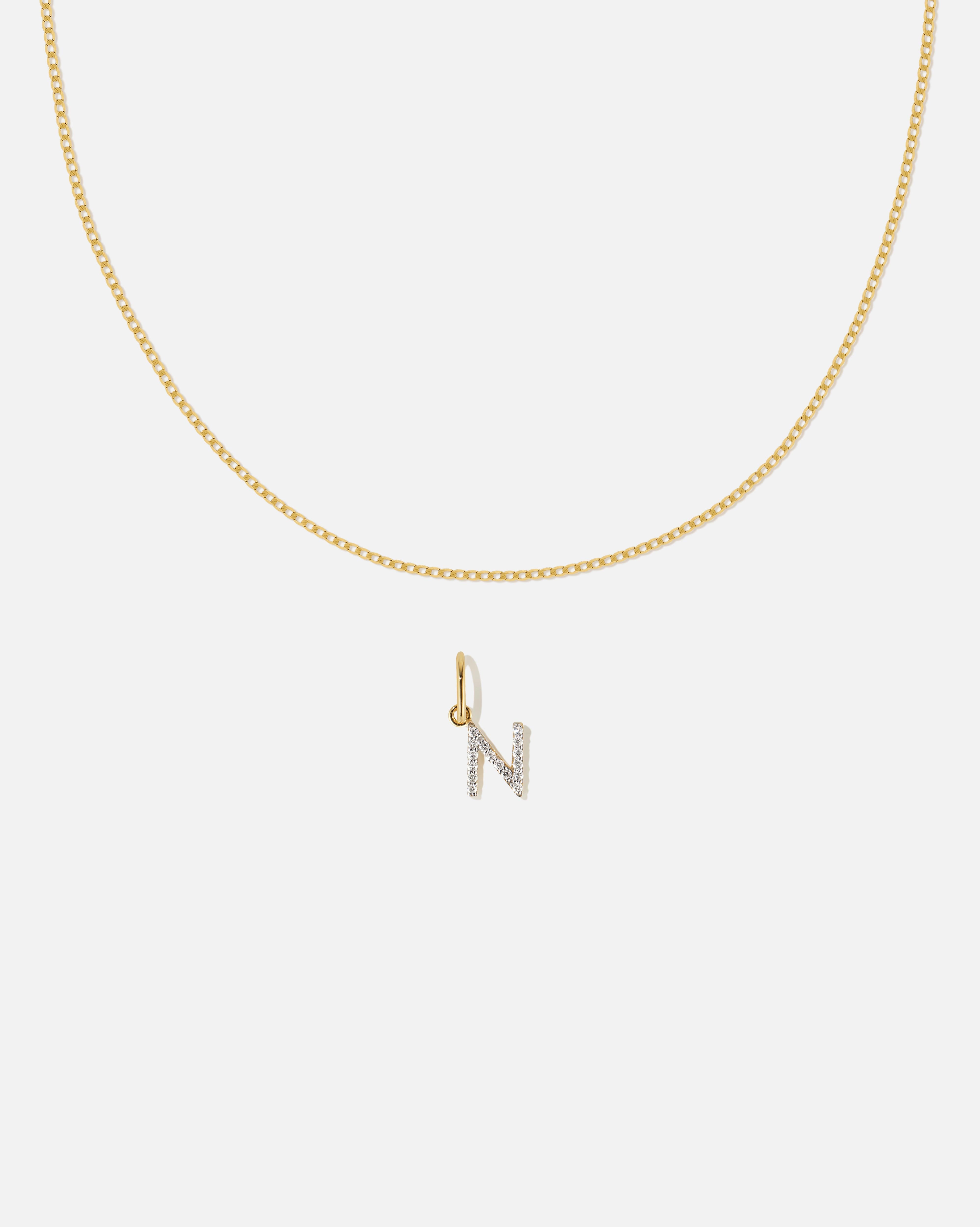 BRUNA The Label Sets N / 14k Massivgold / Laborgezüchtete Diamanten Lab-Grown Diamond Letter and Lyon Necklace Set