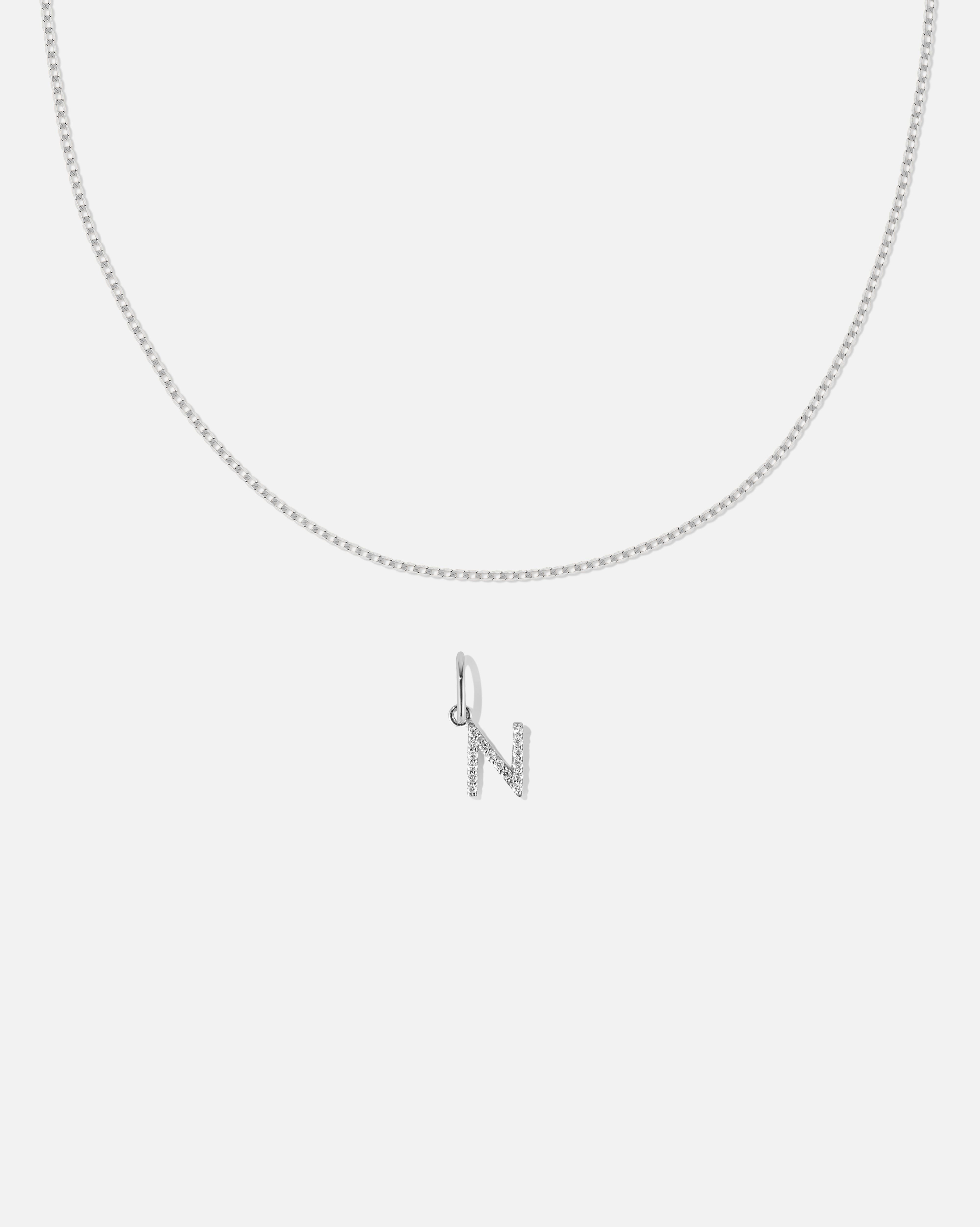 BRUNA The Label Sets N / 14k Weißgold / Laborgezüchtete Diamanten Lab-Grown Diamond Letter and Lyon Necklace Set