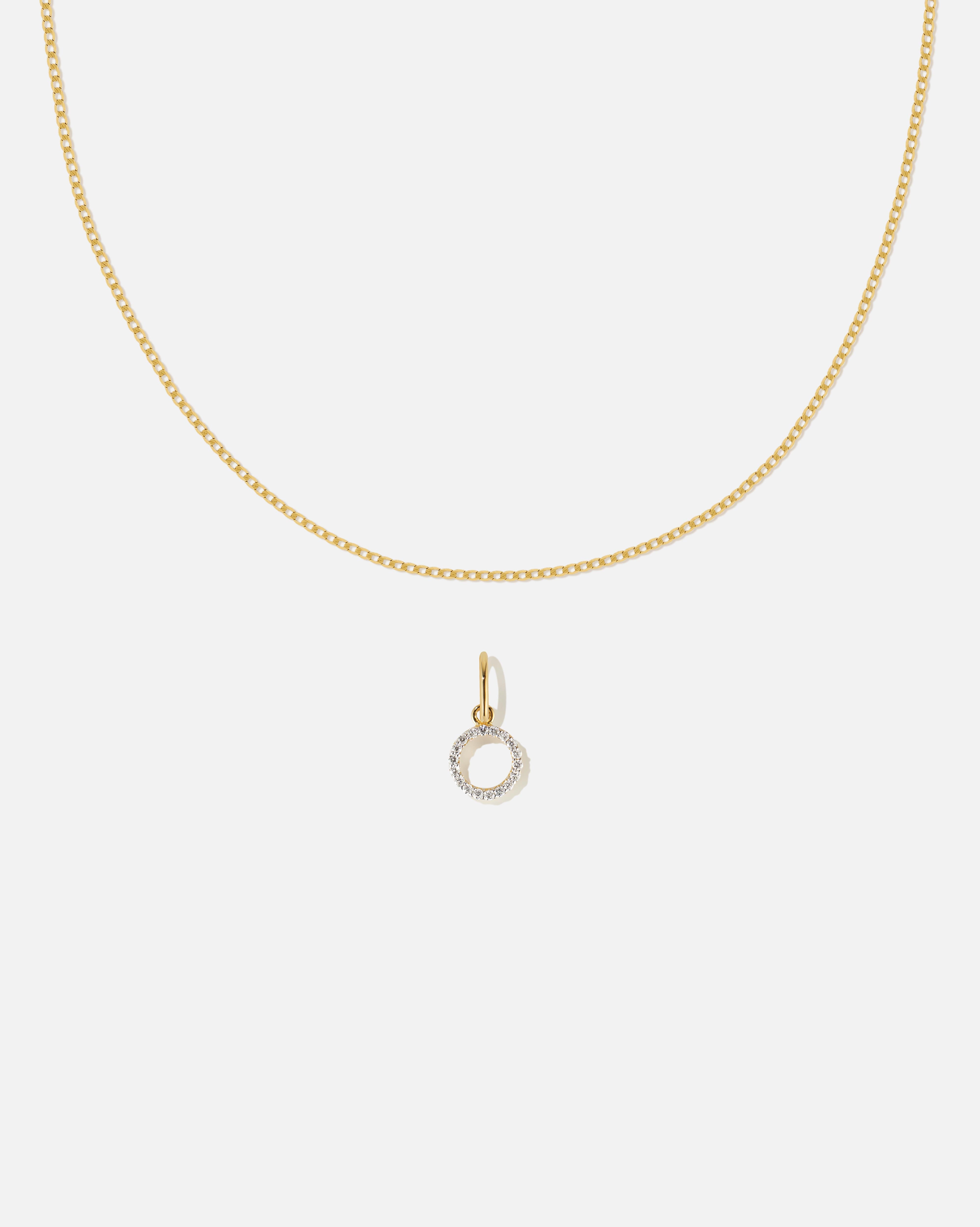 BRUNA The Label Sets O / 14k Massivgold / Laborgezüchtete Diamanten Lab-Grown Diamond Letter and Lyon Necklace Set