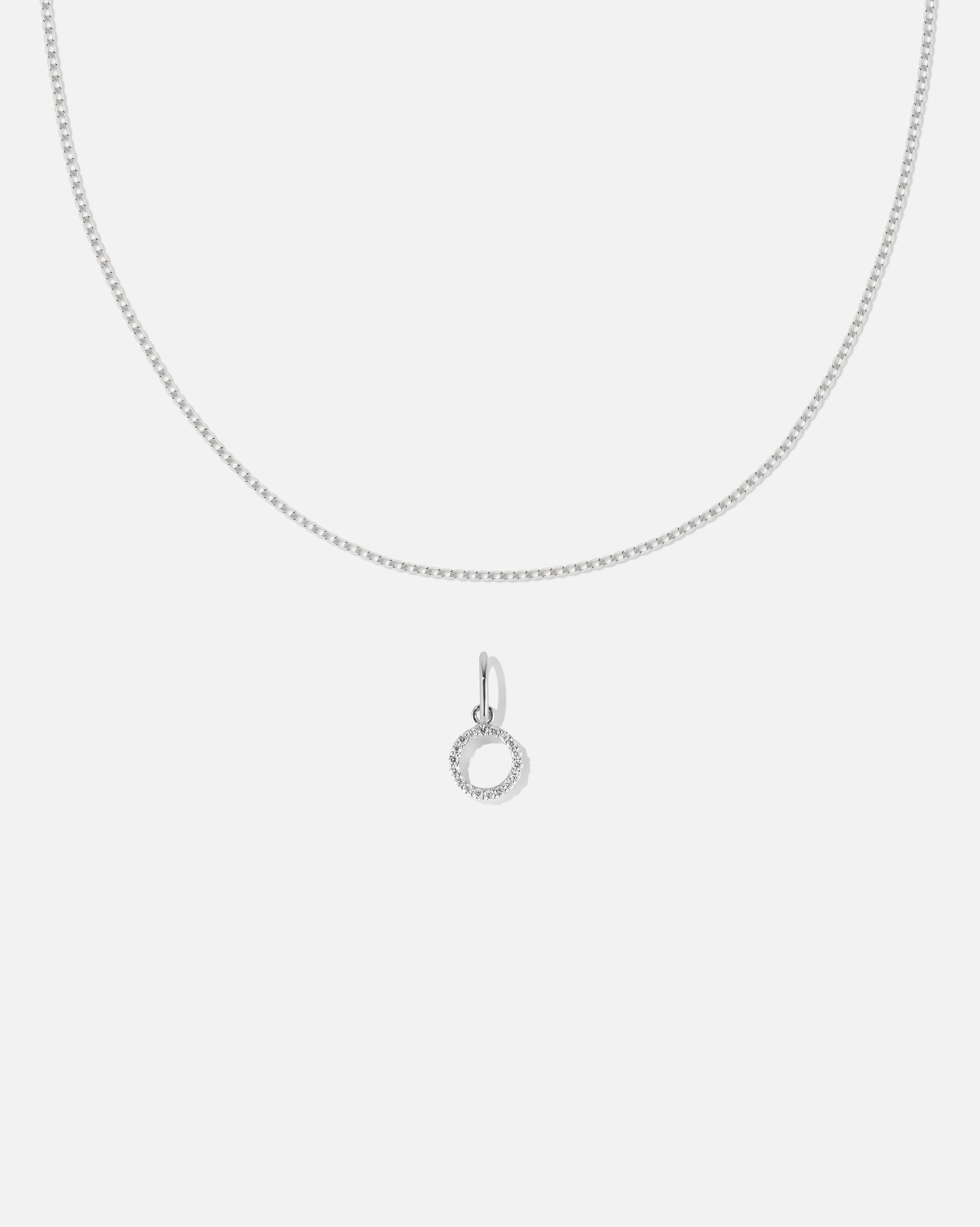 BRUNA The Label Sets O / 14k Weißgold / Laborgezüchtete Diamanten Lab-Grown Diamond Letter and Lyon Necklace Set