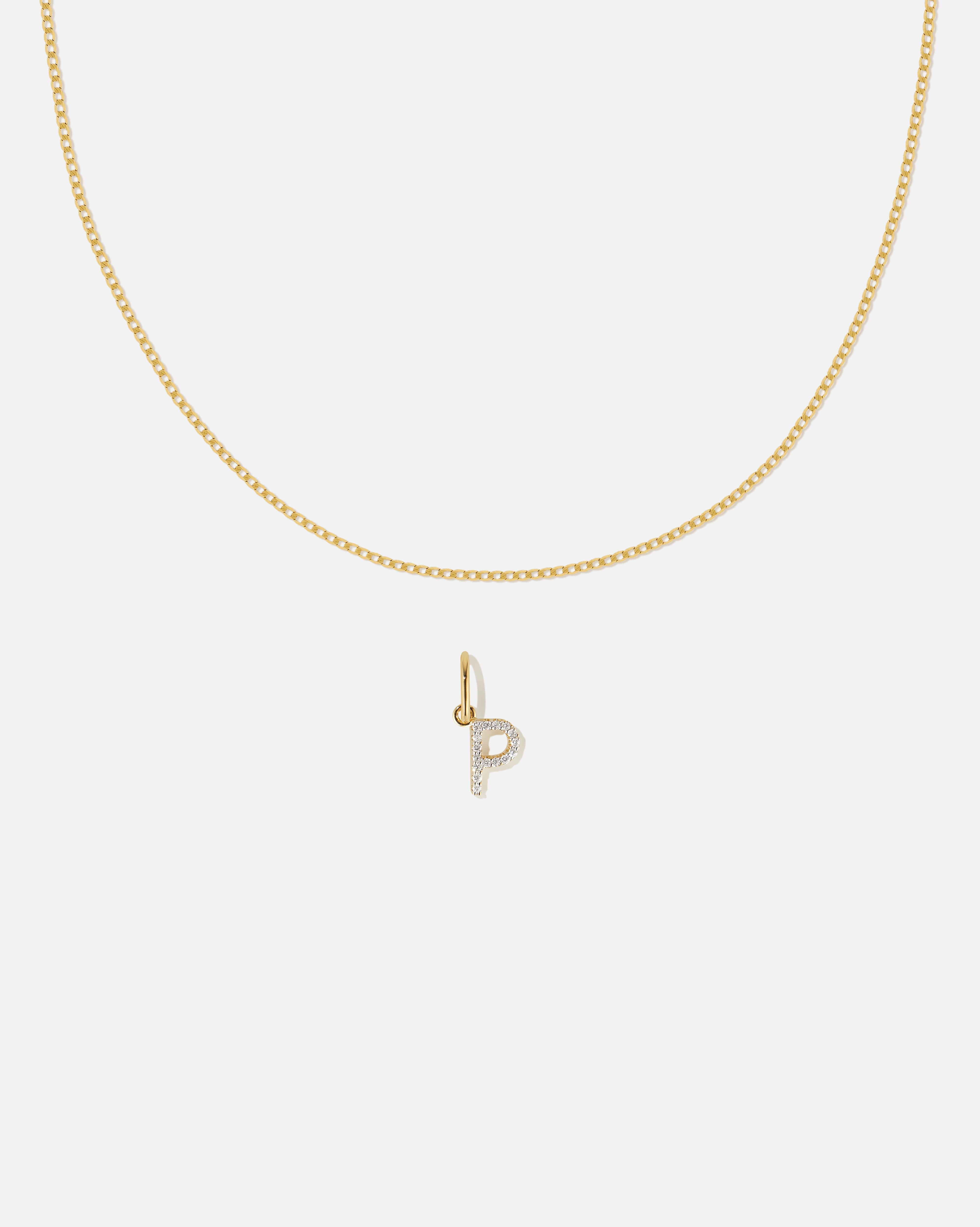 BRUNA The Label Sets P / 14k Massivgold / Laborgezüchtete Diamanten Lab-Grown Diamond Letter and Lyon Necklace Set