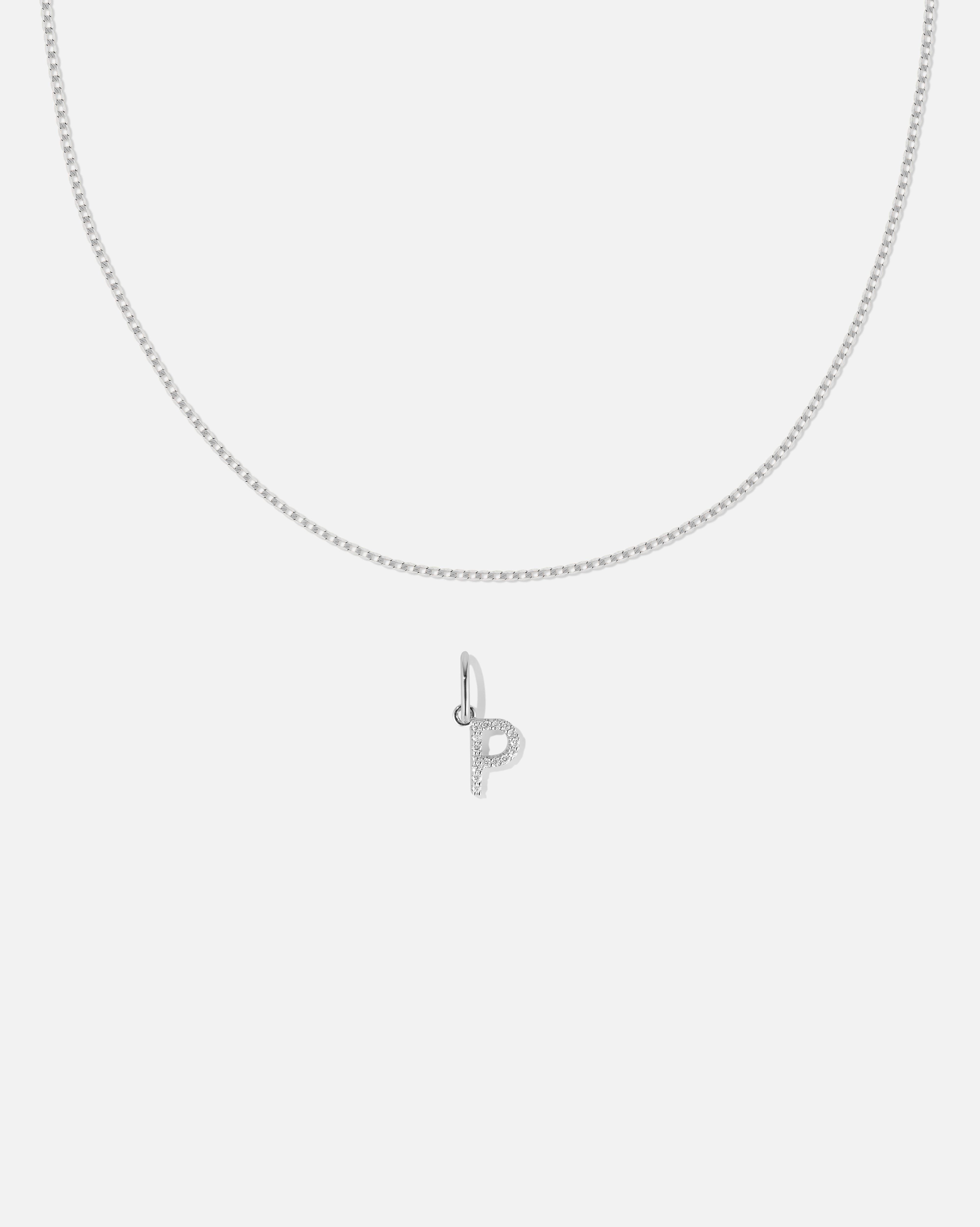 BRUNA The Label Sets P / 14k Weißgold / Laborgezüchtete Diamanten Lab-Grown Diamond Letter and Lyon Necklace Set