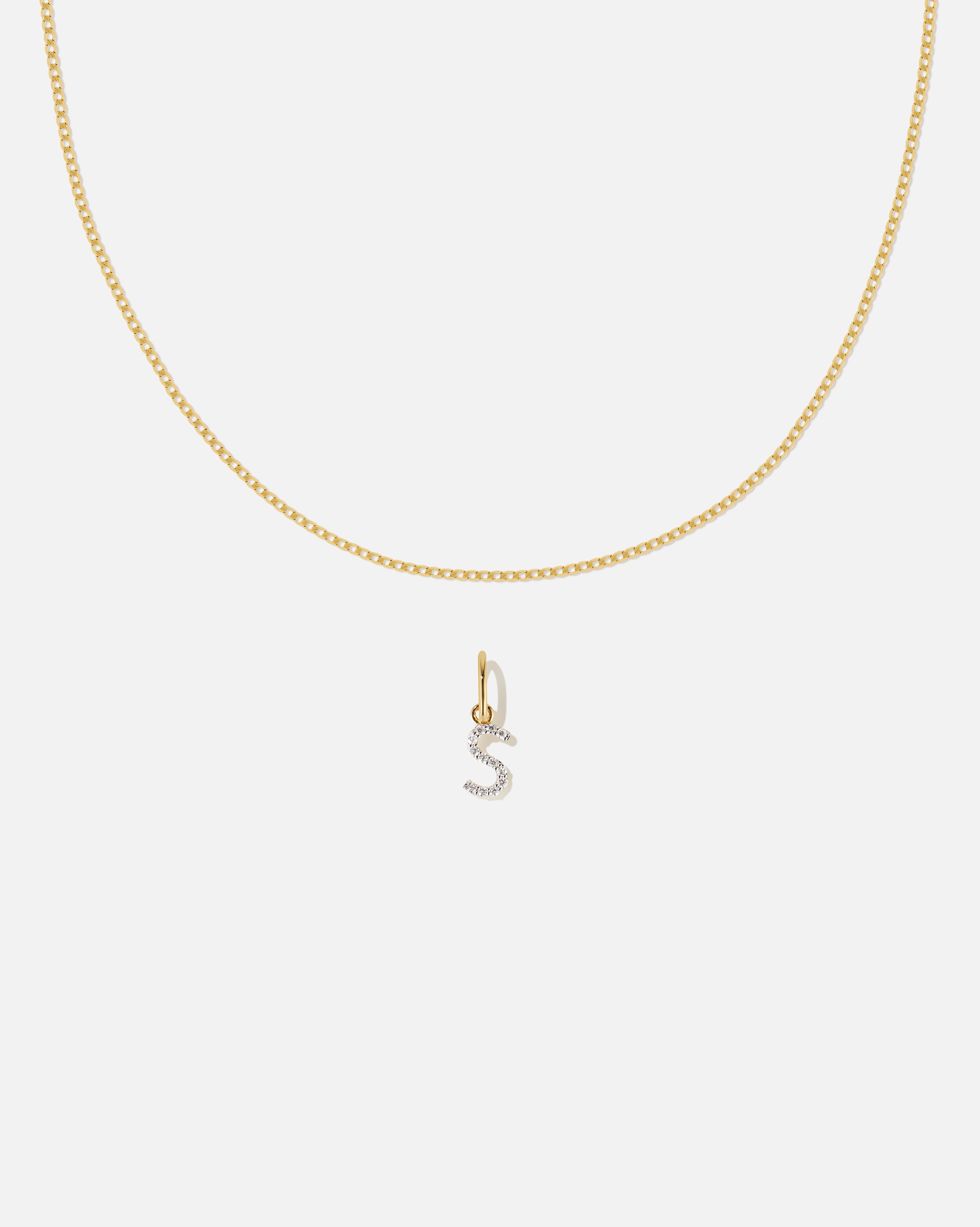 BRUNA The Label Sets S / 14k Massivgold / Laborgezüchtete Diamanten Lab-Grown Diamond Letter and Lyon Necklace Set