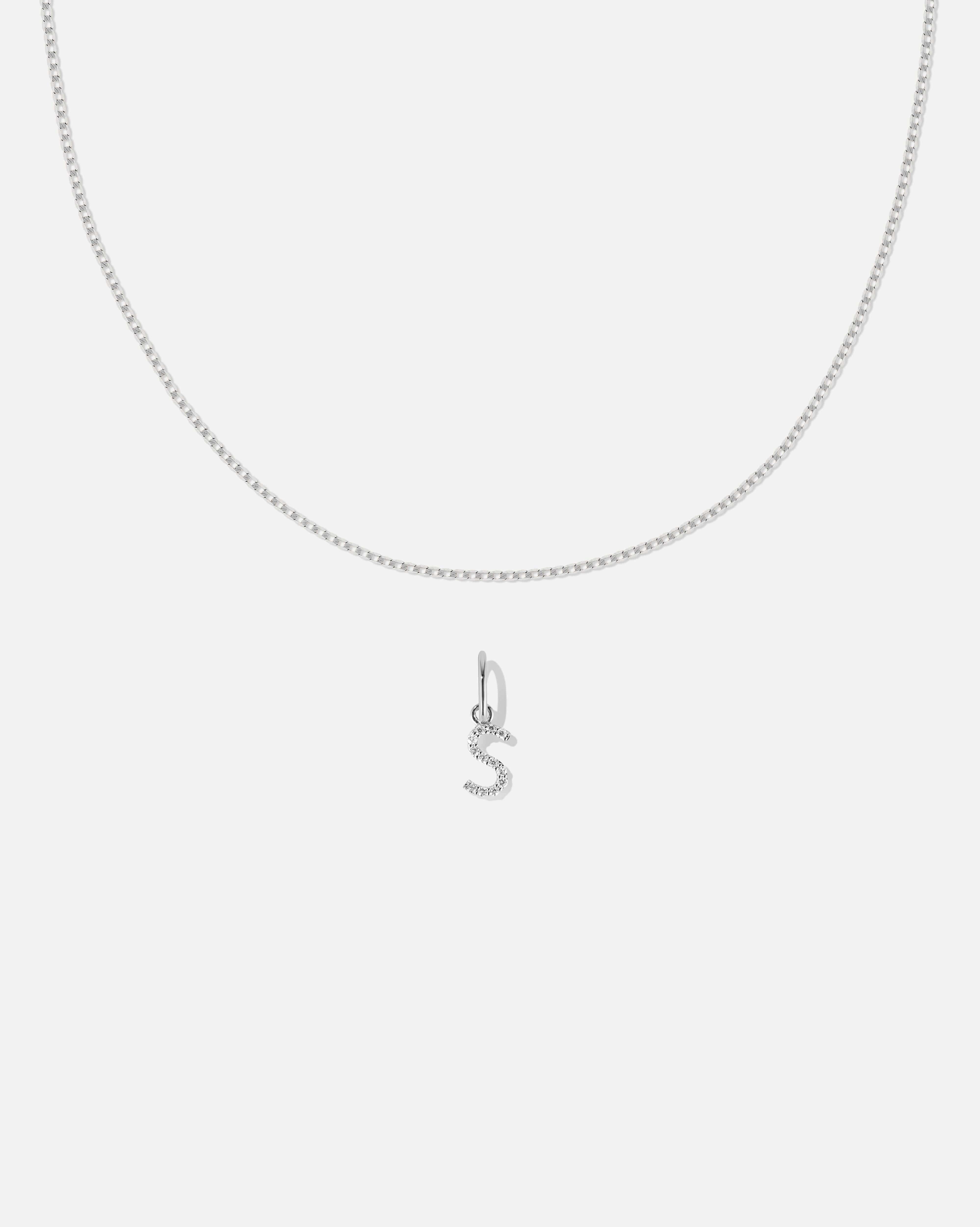 BRUNA The Label Sets S / 14k Weißgold / Laborgezüchtete Diamanten Lab-Grown Diamond Letter and Lyon Necklace Set