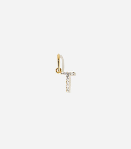 BRUNA The Label Charm T / 14k Massivgold / Laborgezüchtete Diamanten Lab-Grown Diamond Letter Charm