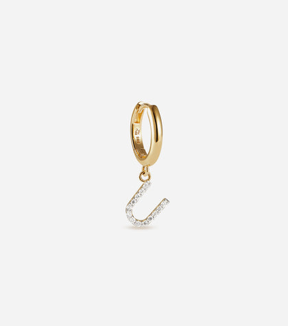 BRUNA The Label Earrings U / 14k Massivgold / Laborgezüchtete Diamanten Lab-Grown Diamond Letter Hoop