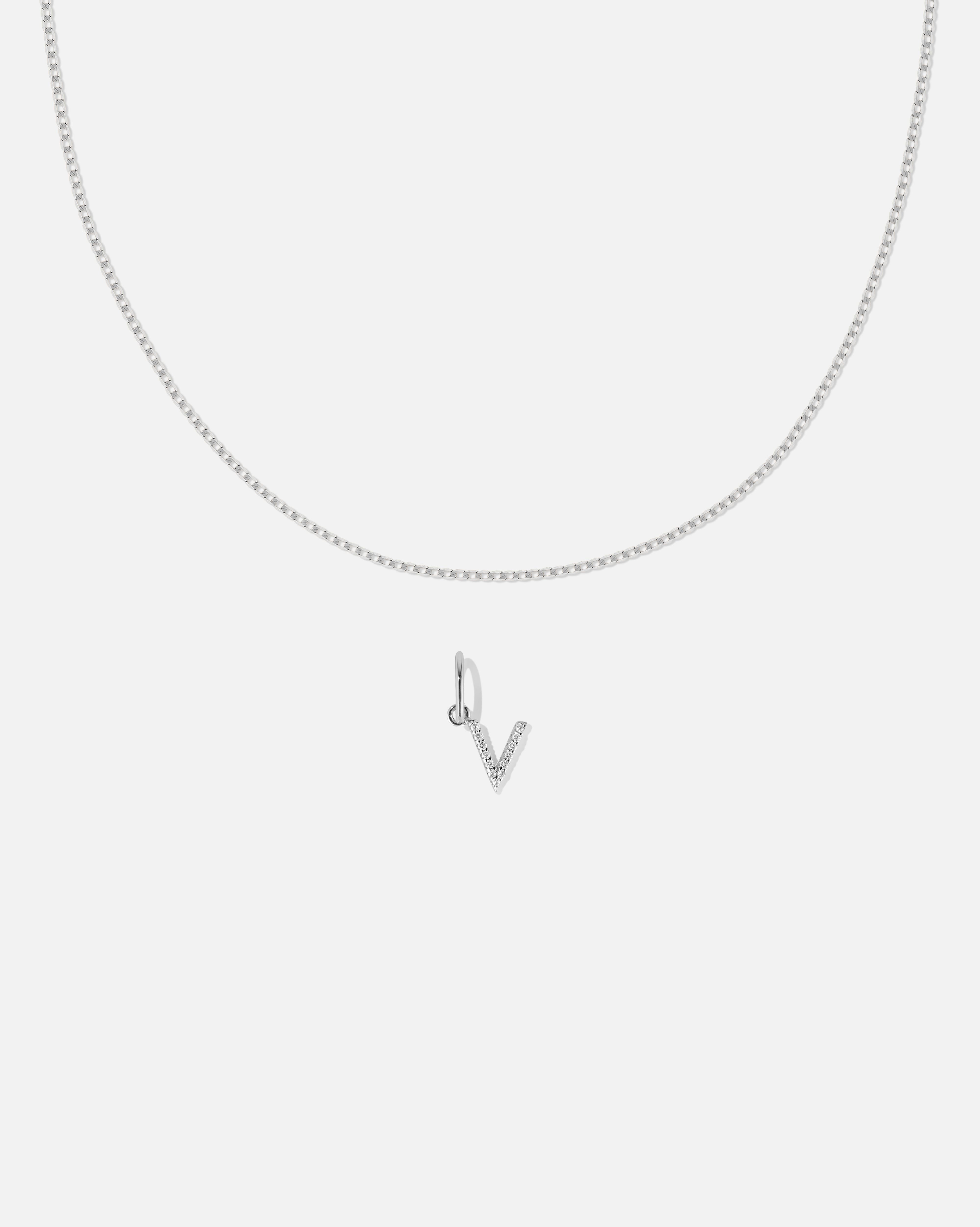 BRUNA The Label Sets V / 14k Weißgold / Laborgezüchtete Diamanten Lab-Grown Diamond Letter and Lyon Necklace Set