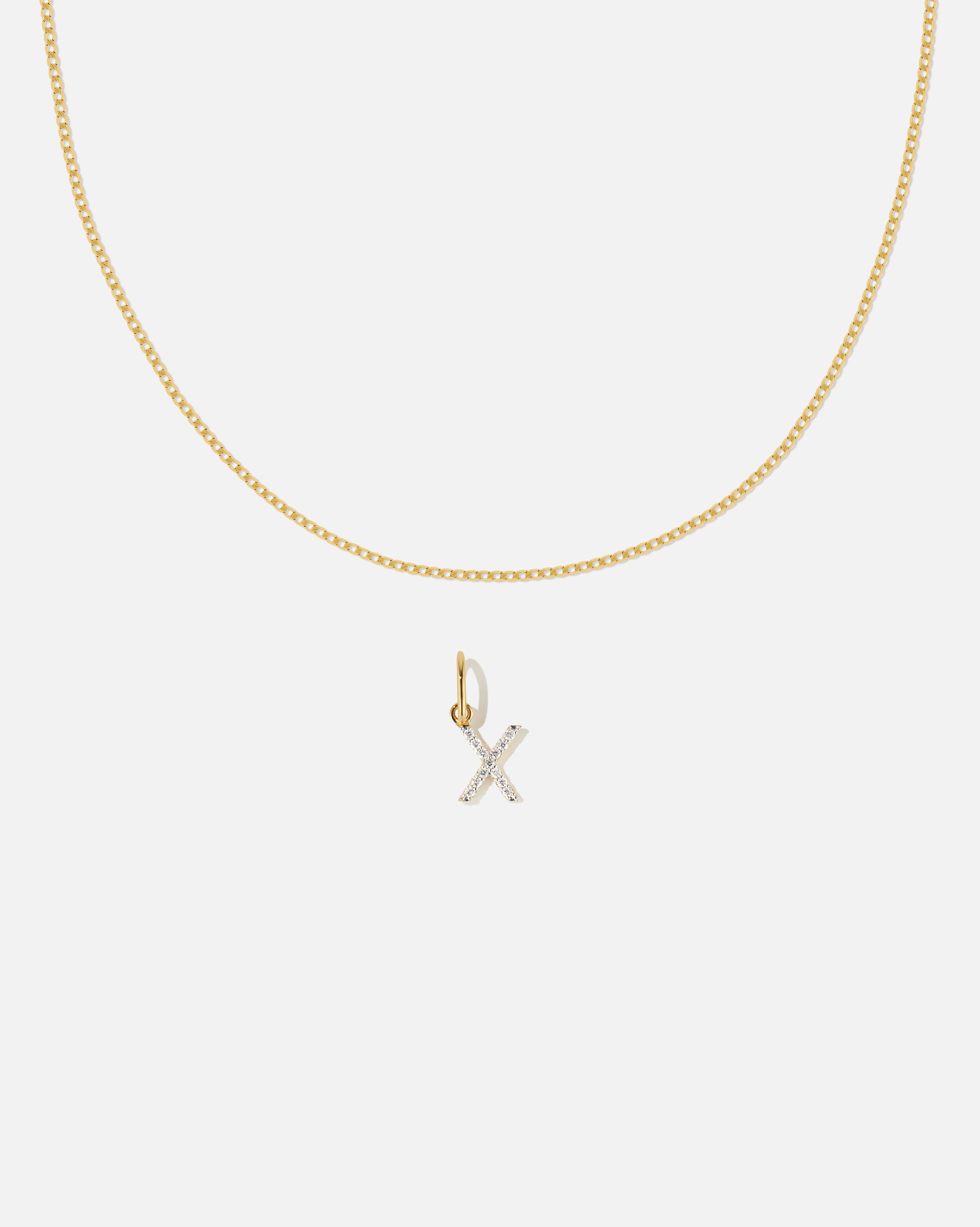 BRUNA The Label Sets X / 14k Massivgold / Laborgezüchtete Diamanten Lab-Grown Diamond Letter and Lyon Necklace Set