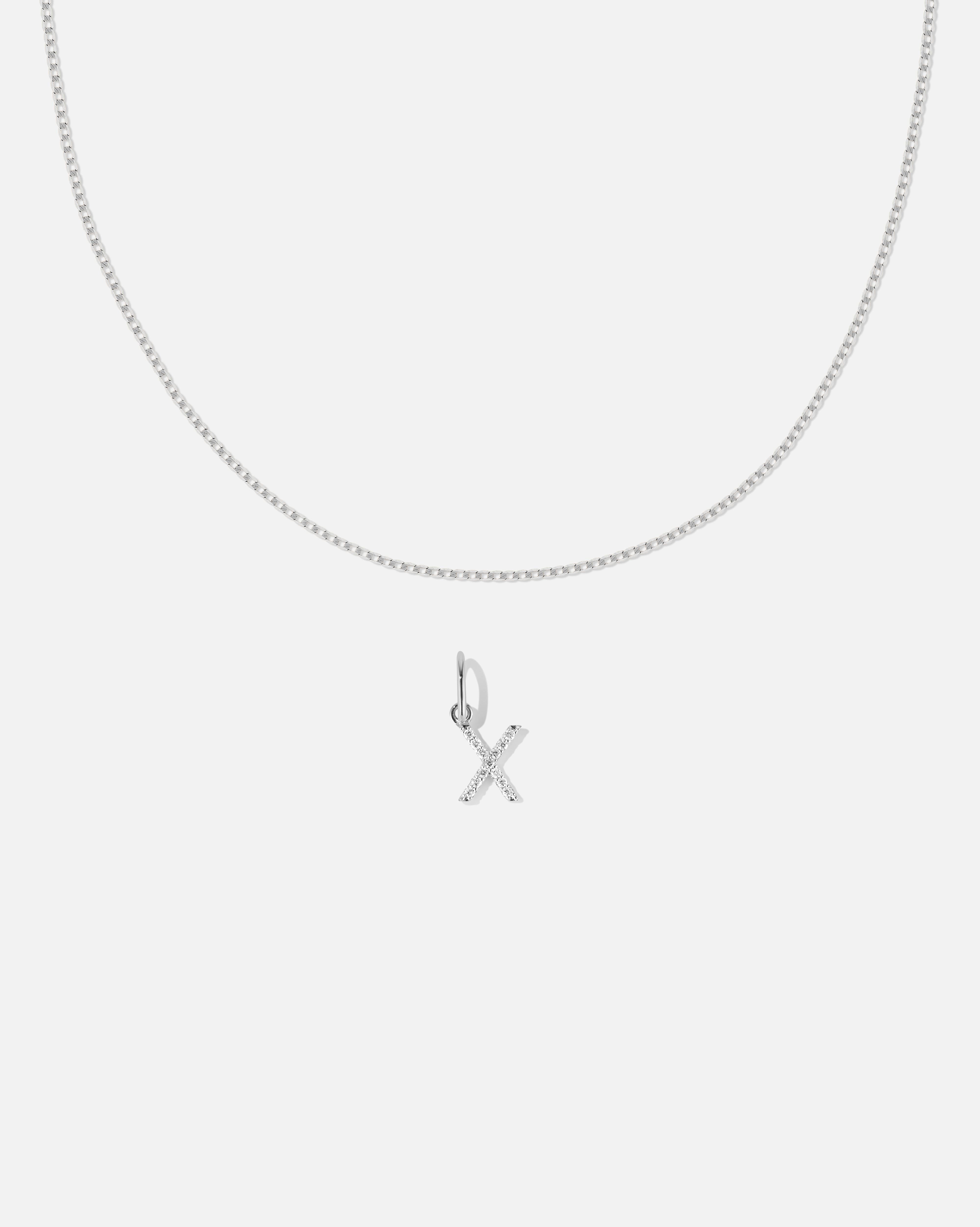 BRUNA The Label Sets X / 14k Weißgold / Laborgezüchtete Diamanten Lab-Grown Diamond Letter and Lyon Necklace Set