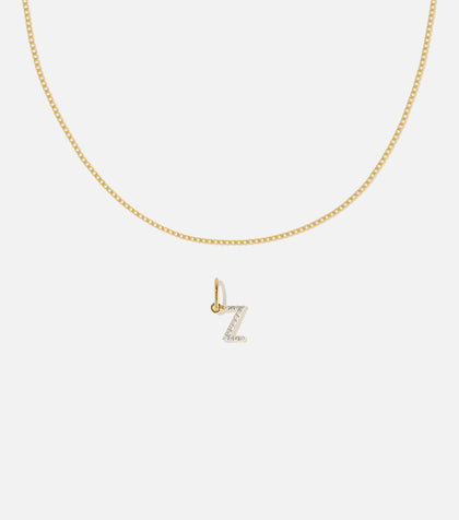 BRUNA The Label Sets Z / 14k Massivgold / Laborgezüchtete Diamanten Lab-Grown Diamond Letter and Lyon Necklace Set