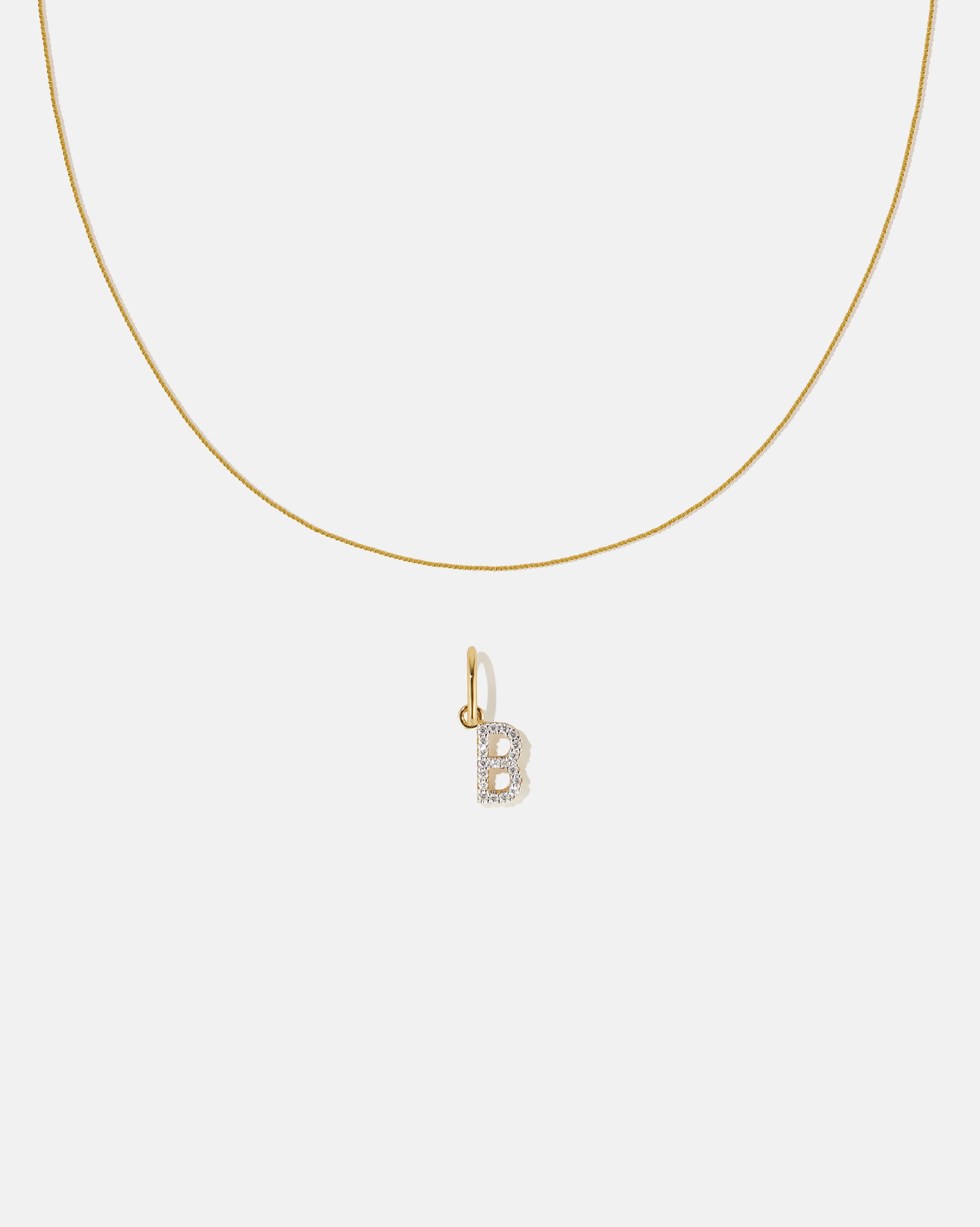 BRUNA The Label Sets B / 14k Massivgold / Laborgezüchtete Diamanten Letter Pendant Set