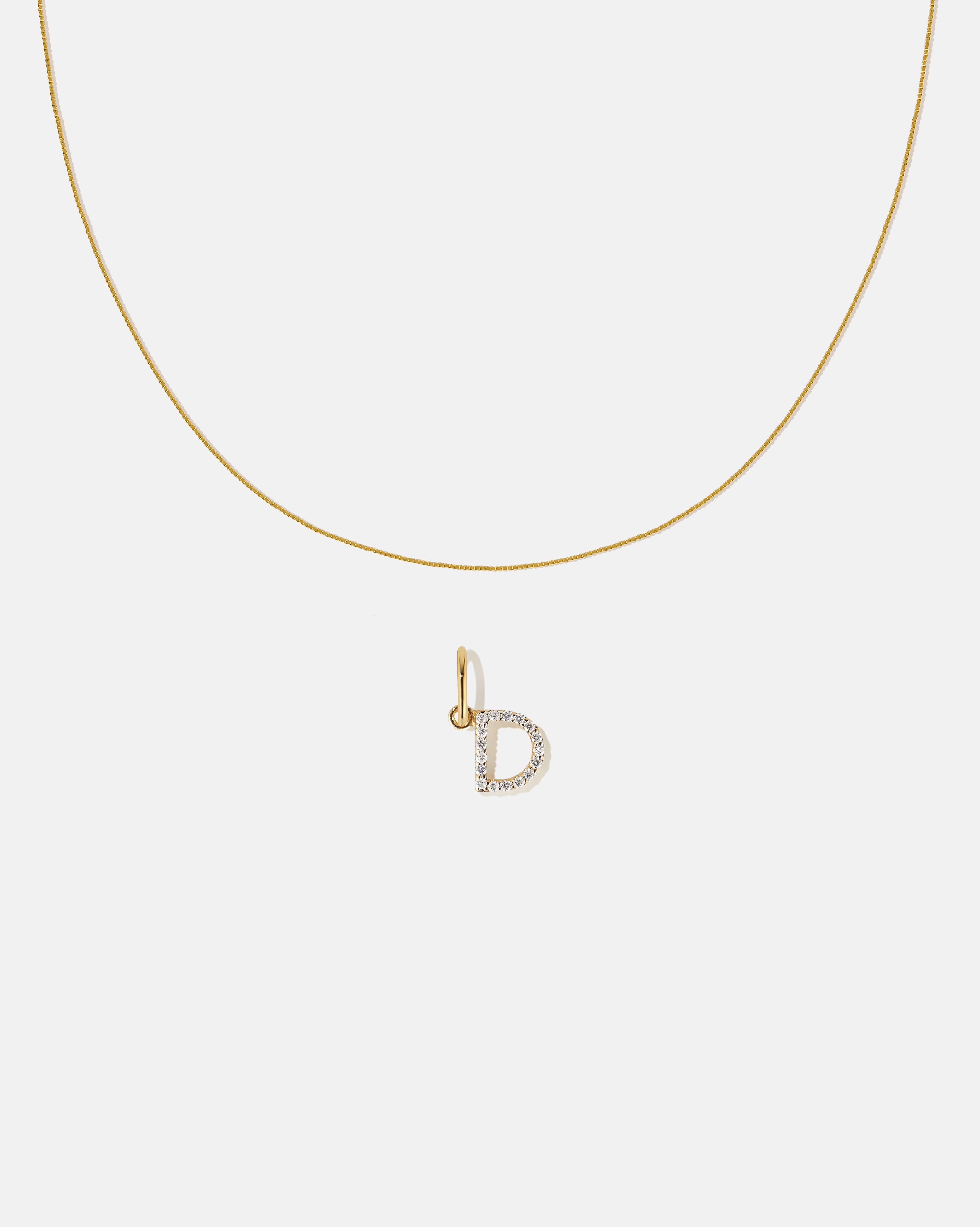 BRUNA The Label Sets D / 14k Massivgold / Laborgezüchtete Diamanten Letter Pendant Set