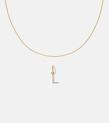 BRUNA The Label Sets L / 14k Massivgold / Laborgezüchtete Diamanten Letter Pendant Set
