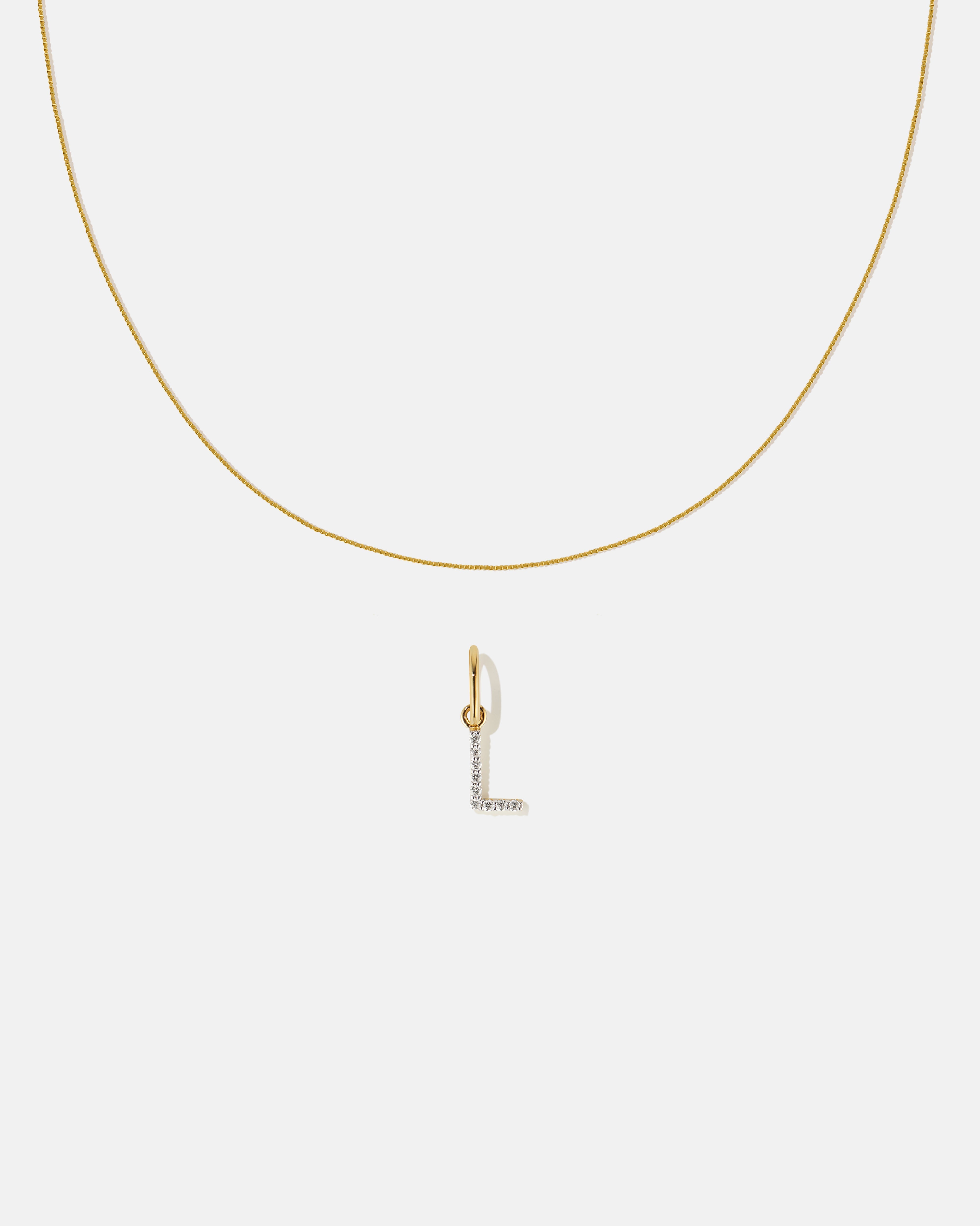 BRUNA The Label Sets L / 14k Massivgold / Laborgezüchtete Diamanten Letter Pendant Set