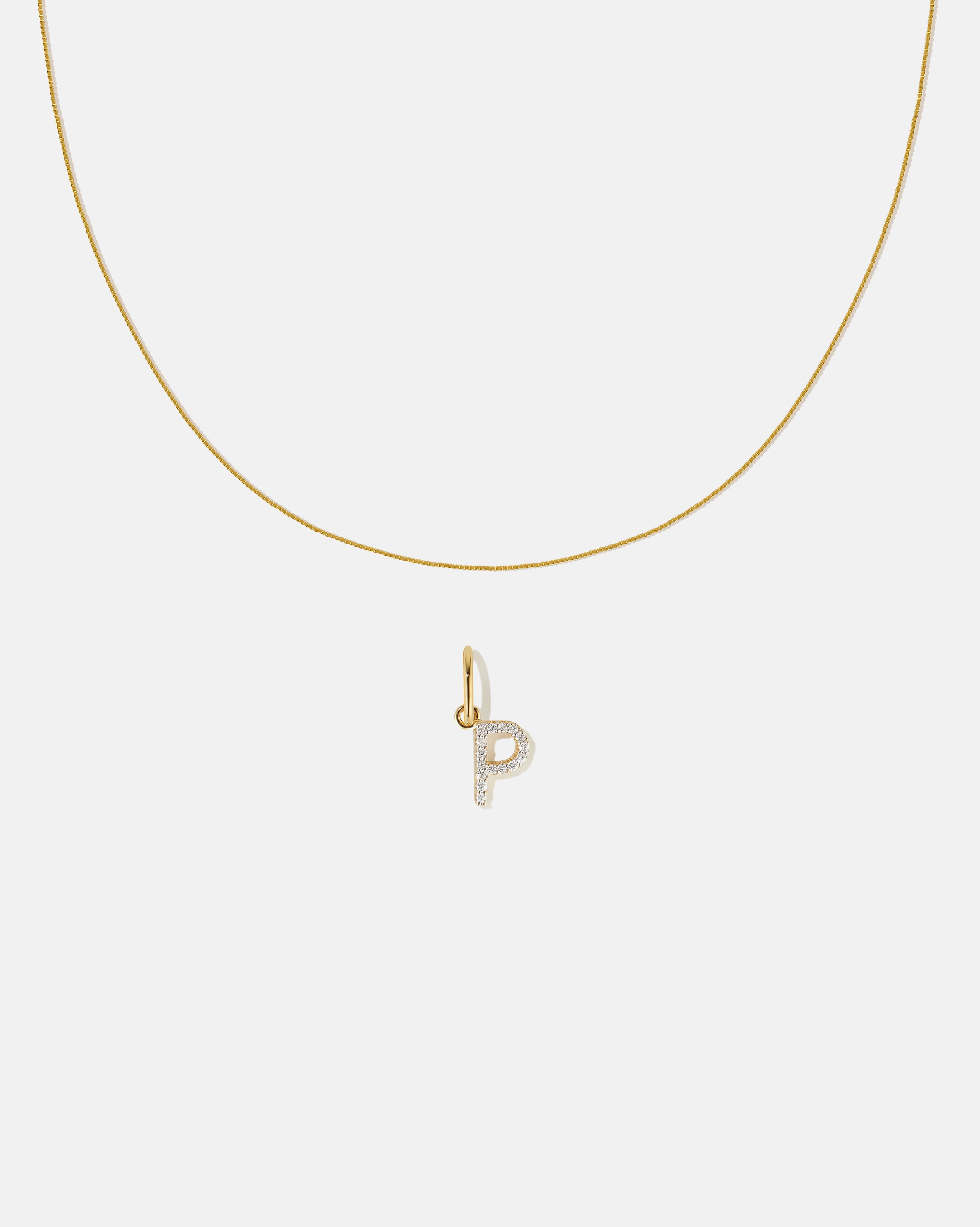 BRUNA The Label Sets P / 14k Massivgold / Laborgezüchtete Diamanten Letter Pendant Set