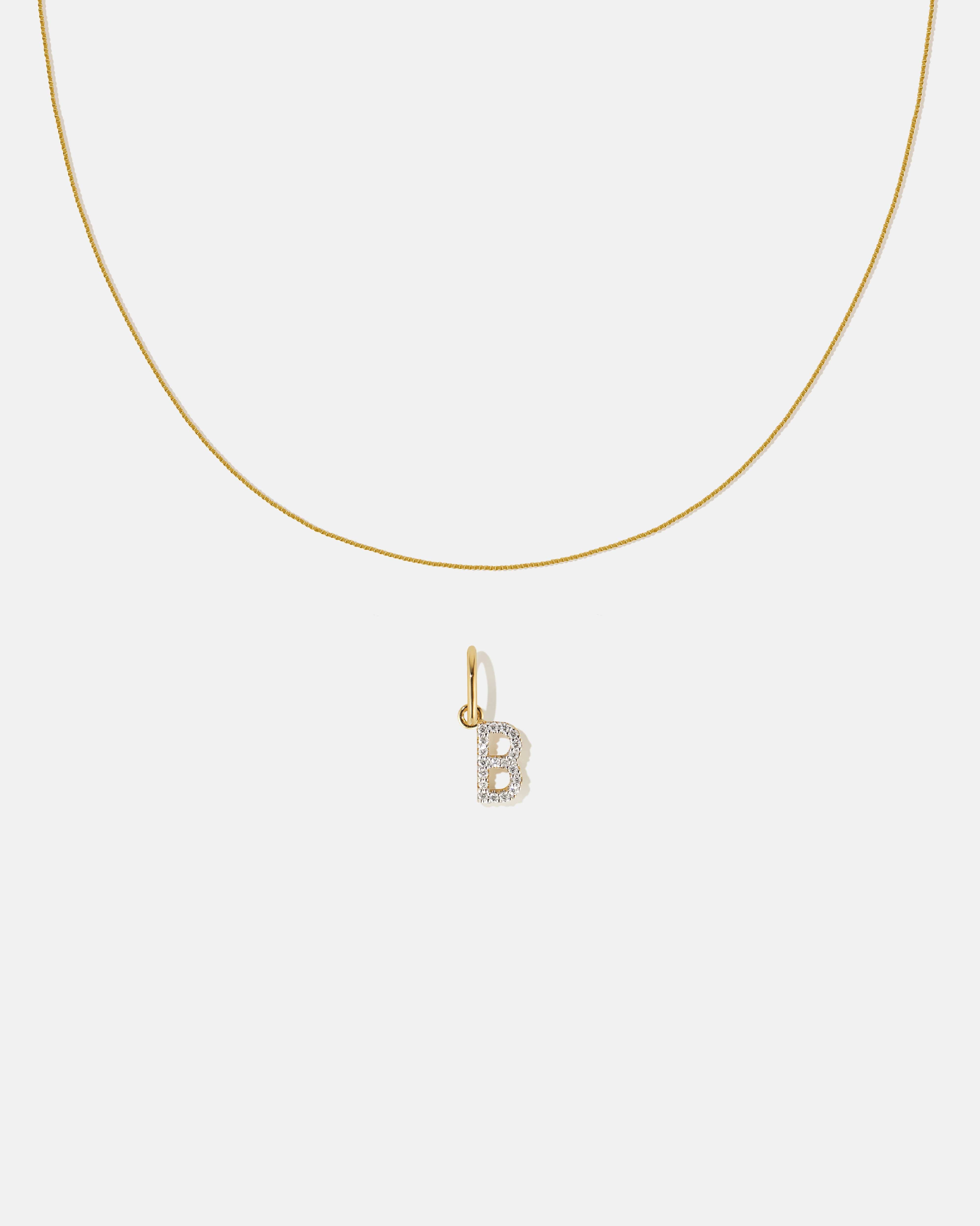 BRUNA The Label Sets B / 14k Massivgold / Laborgezüchtete Diamanten Letter Pendant Set