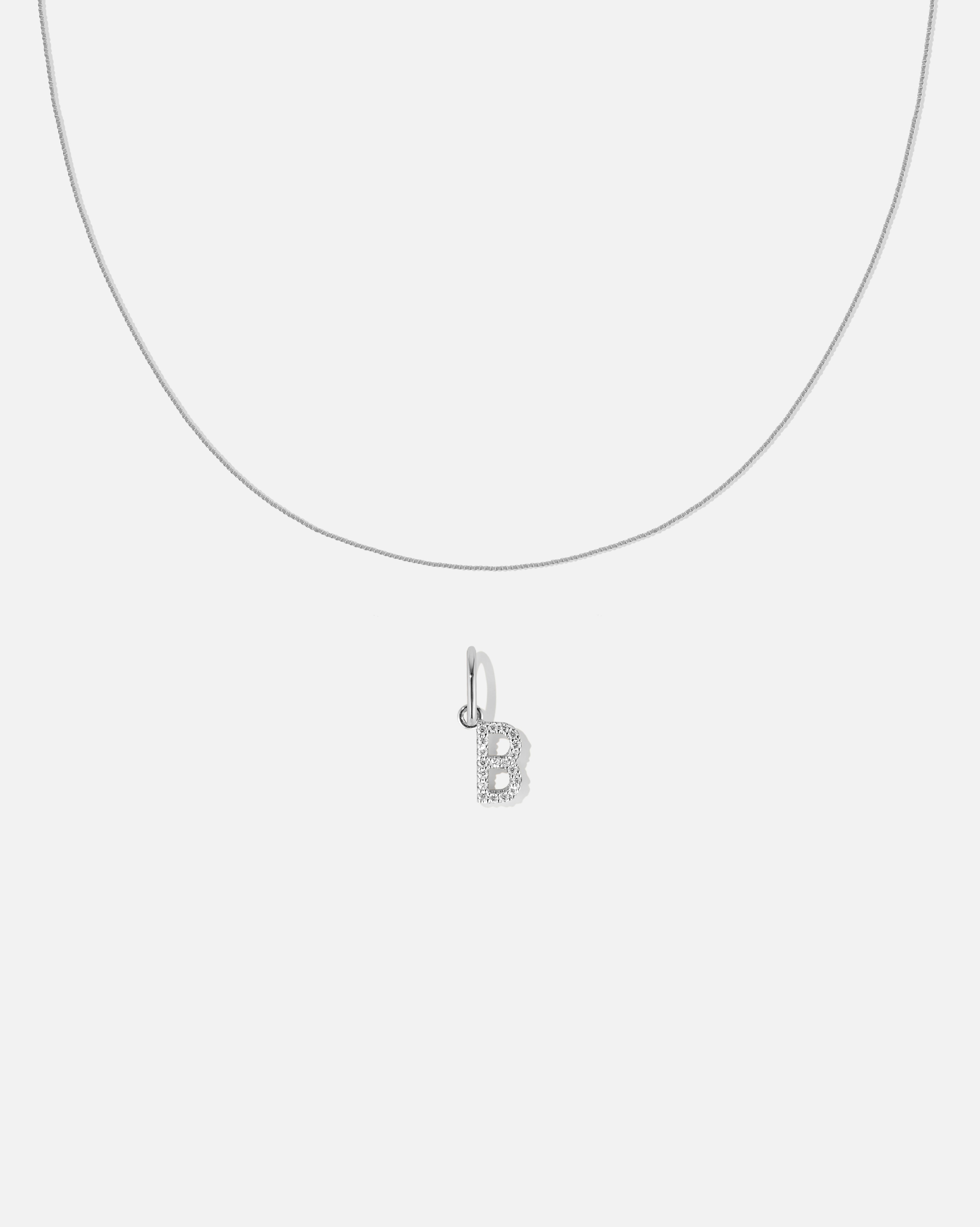 BRUNA The Label Sets B / 14k Weißgold / Laborgezüchtete Diamanten Letter Pendant Set